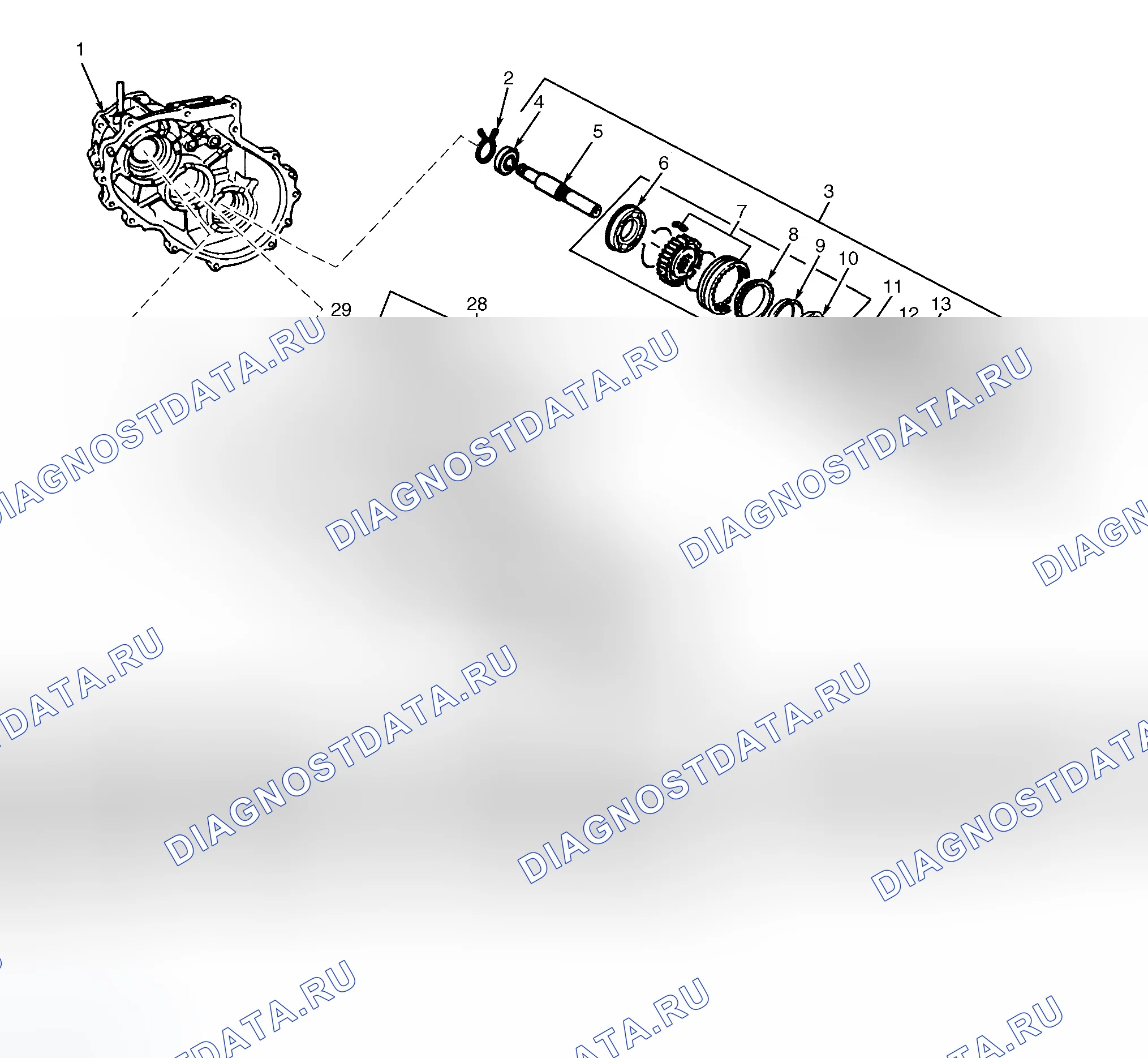 Рис. 29: РАЗДАТОЧНАЯ КОРОБКА. Honda Passport II