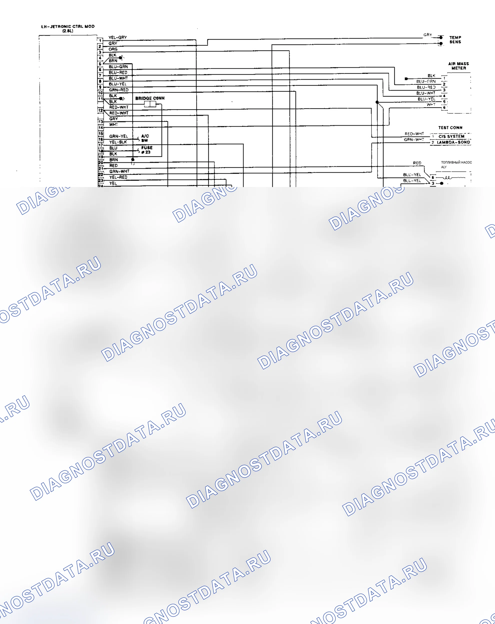Рис. 15: электросхема Volvo 760 и 780 6-цилиндр LH-Jetronic. Volvo 780 I