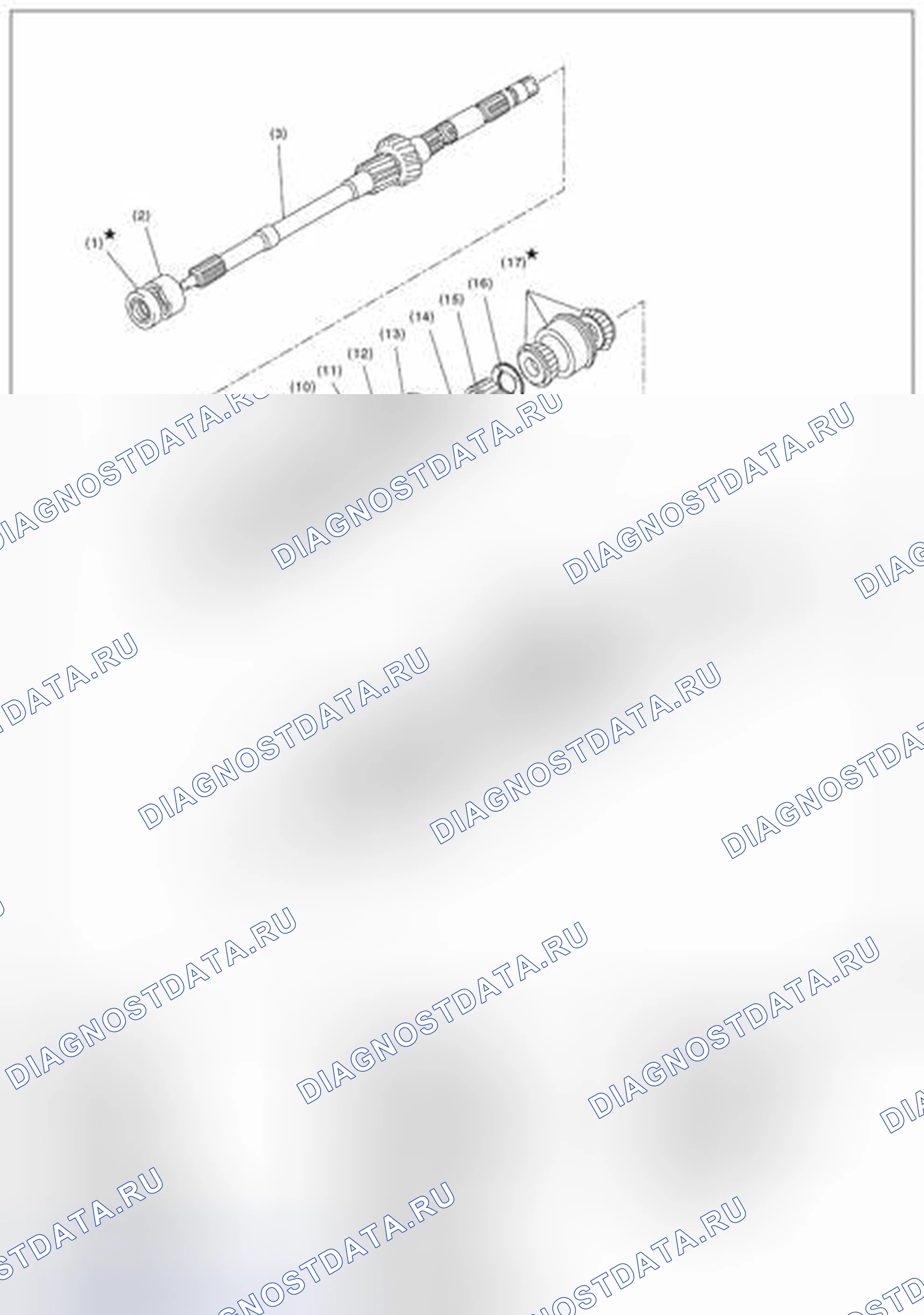 Рис. 19: ГЛАВНЫЙ ВАЛ ДЛЯ ОДНОРЯДНЫХ. Subaru Forester SJ