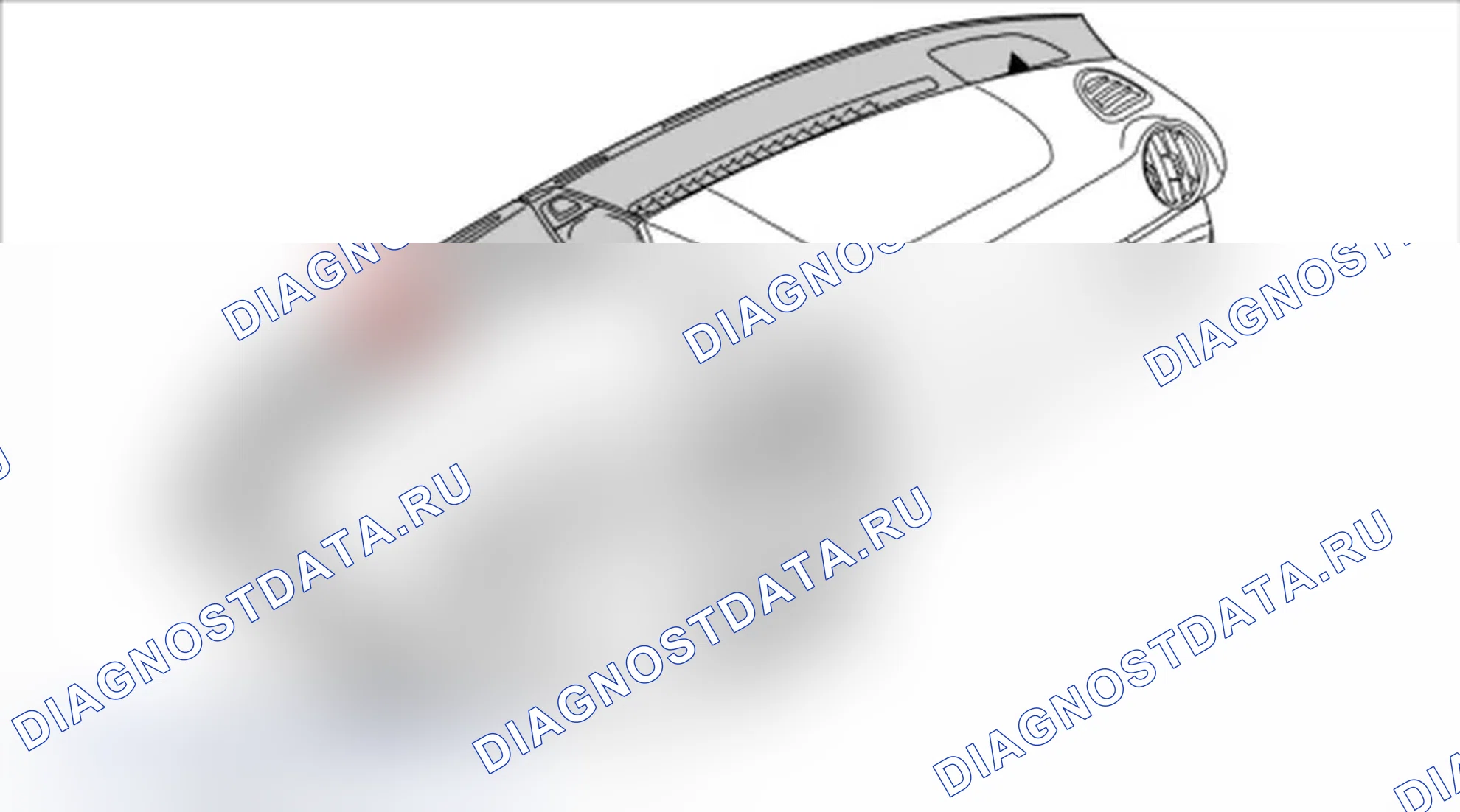 Рис. 81: Снятие крышки приборной панели (отделка дефростера) справа и слева. Porsche Boxster S 987