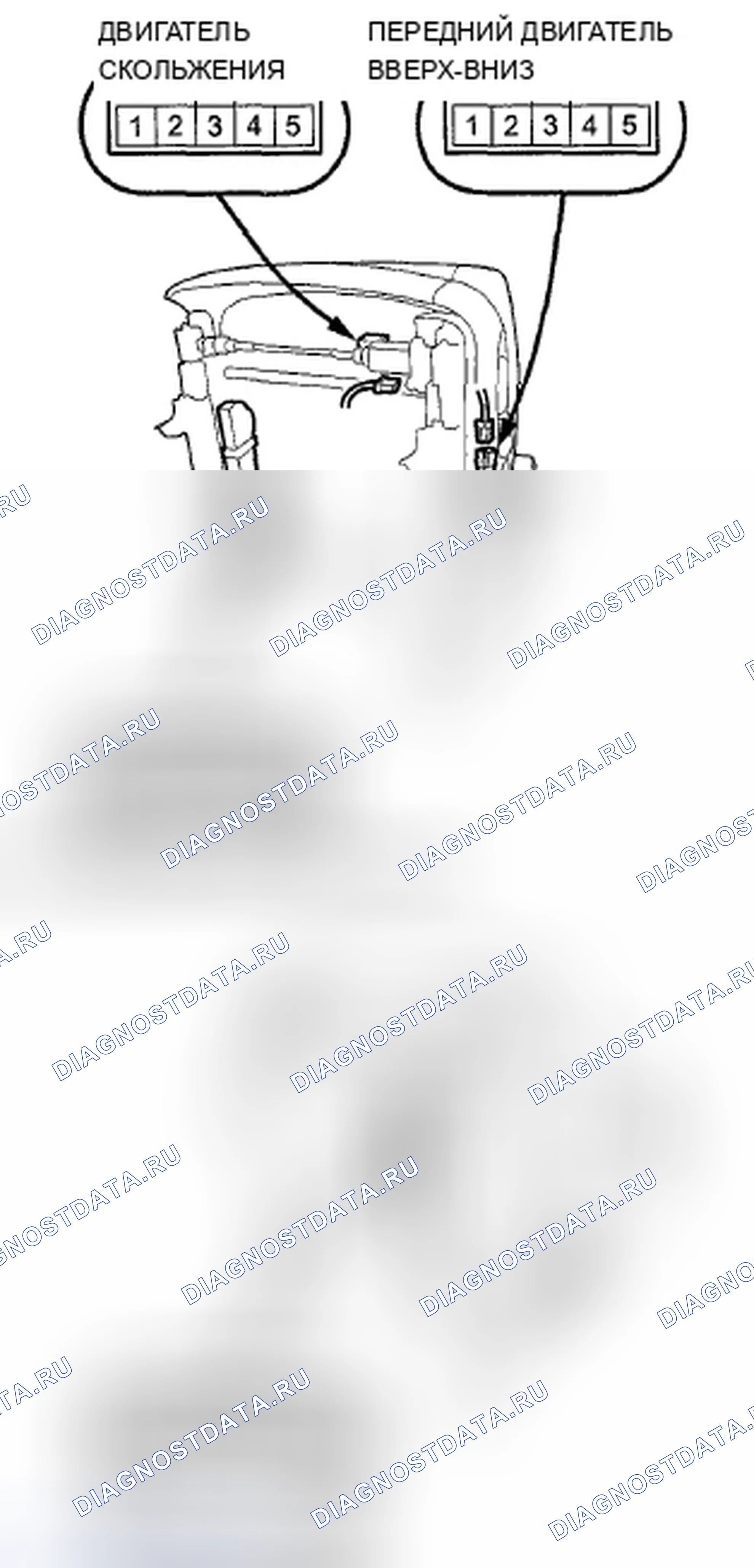 Рис. 124: Испытание двигателя сиденья водителя с механическим приводом. Acura TSX II