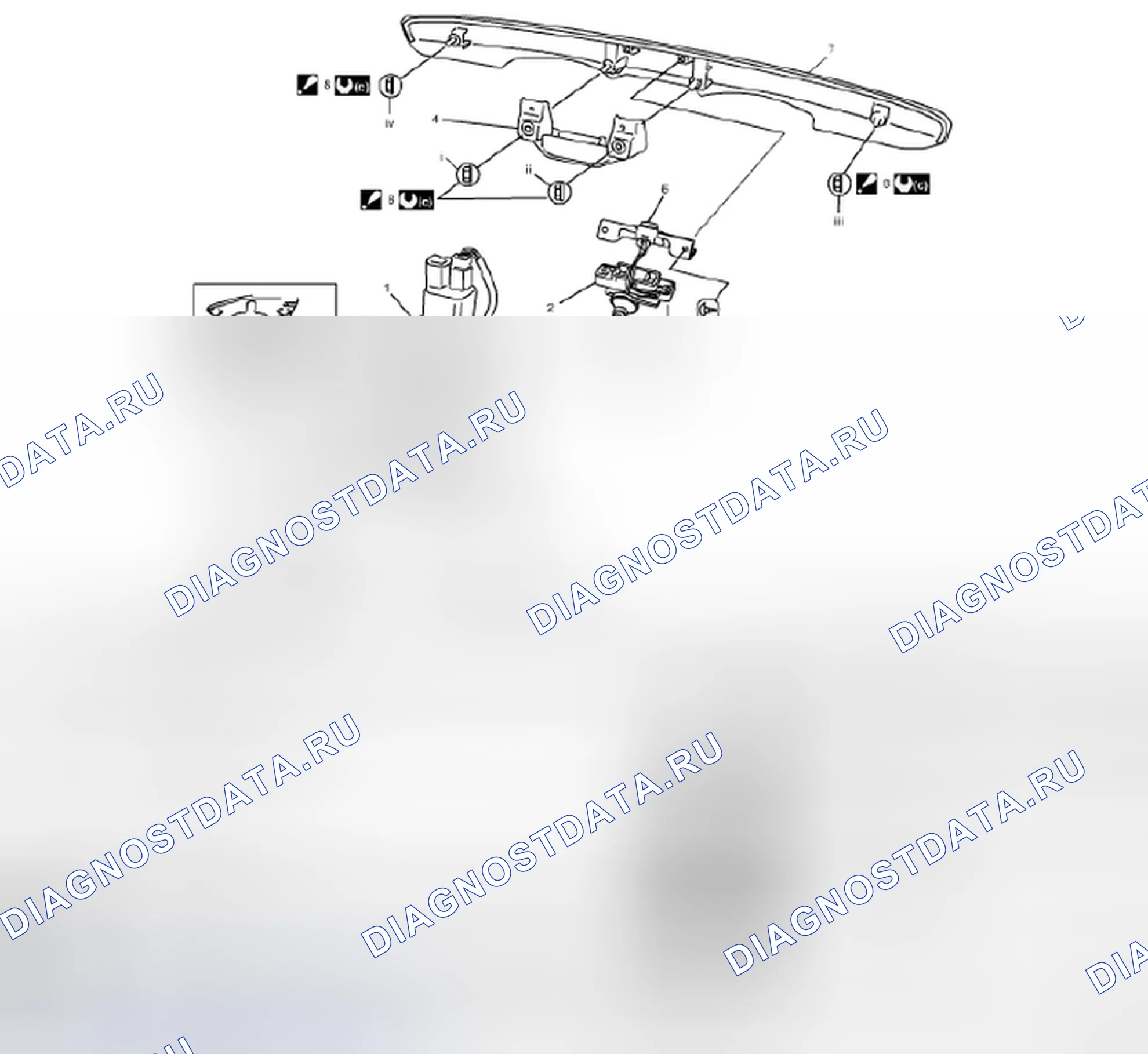 Рис. 11: Компоненты заднего замка двери в сборе. Suzuki SX4 I