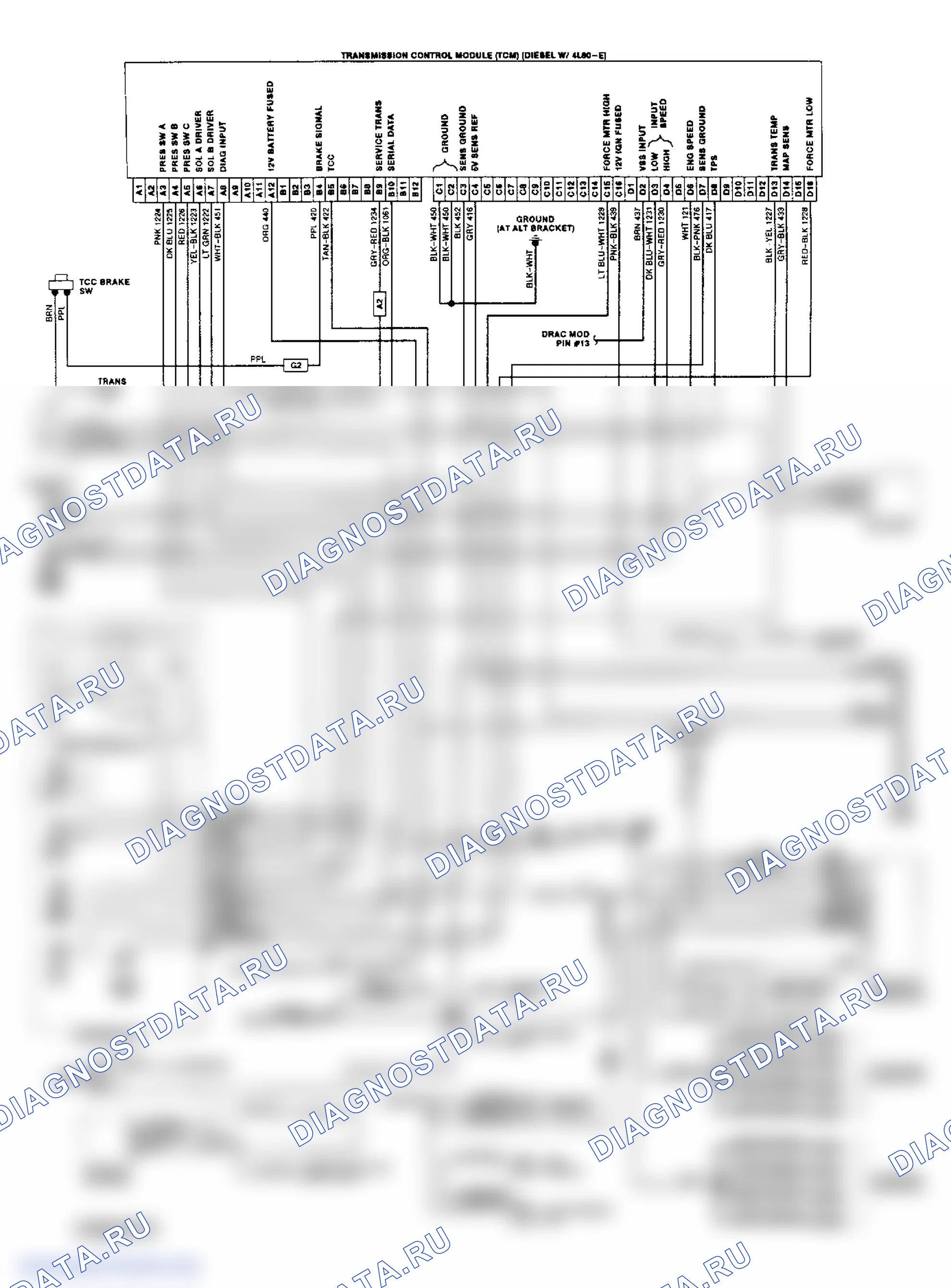 Wiring Diagram ("P" Series Chassis Diesel W/4L80-E Trans.). GMC Pickup C2500 