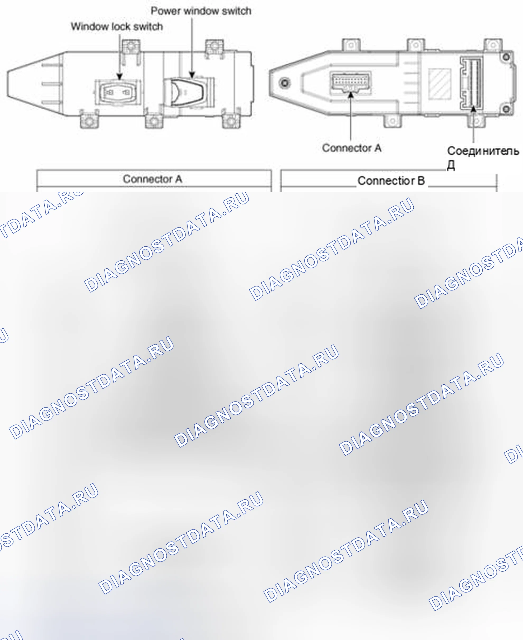 Рис. 28: Переключатель окна питания ассистент. Hyundai Santa Fe III