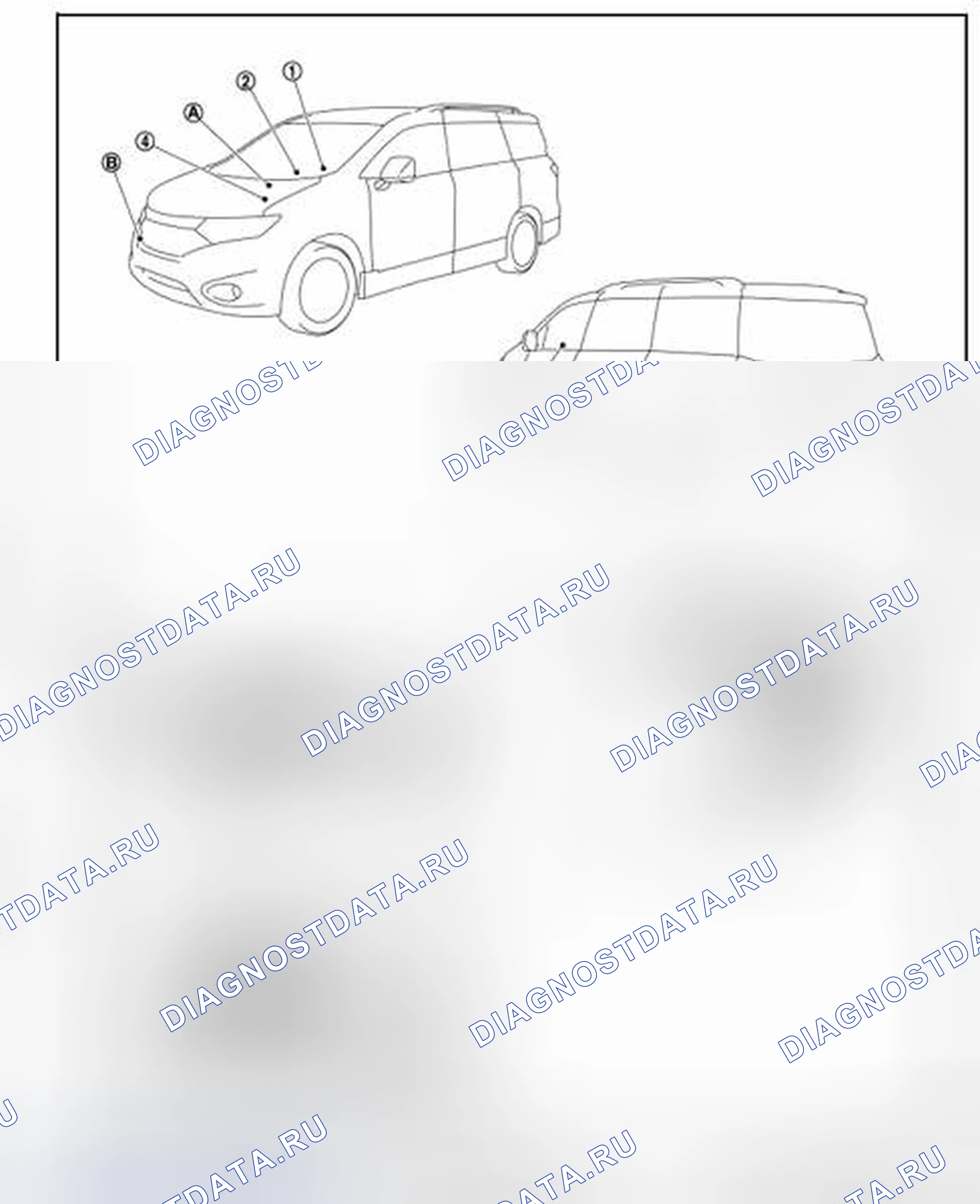 Рис. 37: Расположение компонентов. Nissan Quest IV