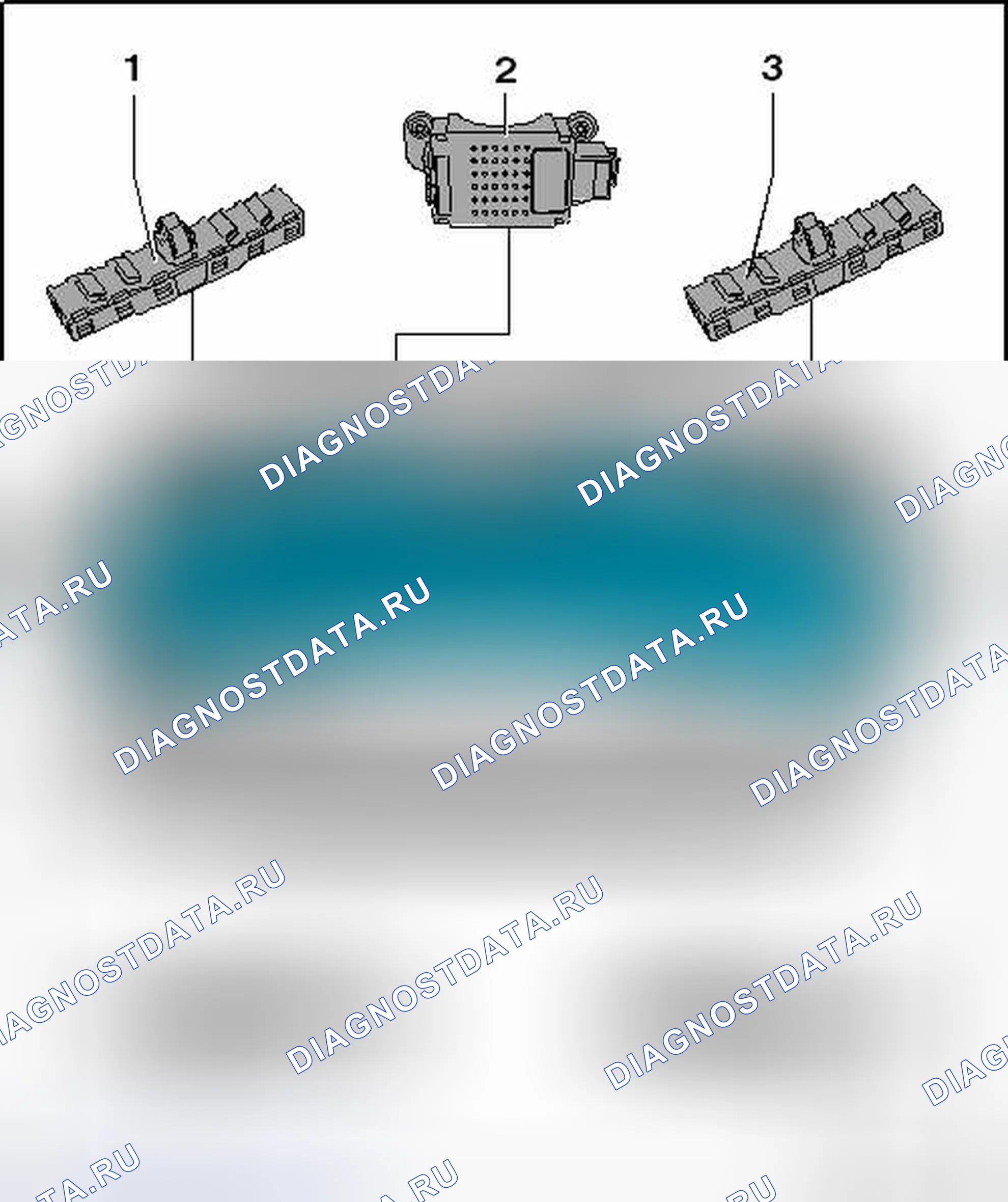 Рис. 4: ОБЗОР МЕСТ УСТАНОВКИ АНТЕННЫХ КОМПОНЕНТОВ ЗАДНЕГО ОКНА. Volkswagen Golf Mk6