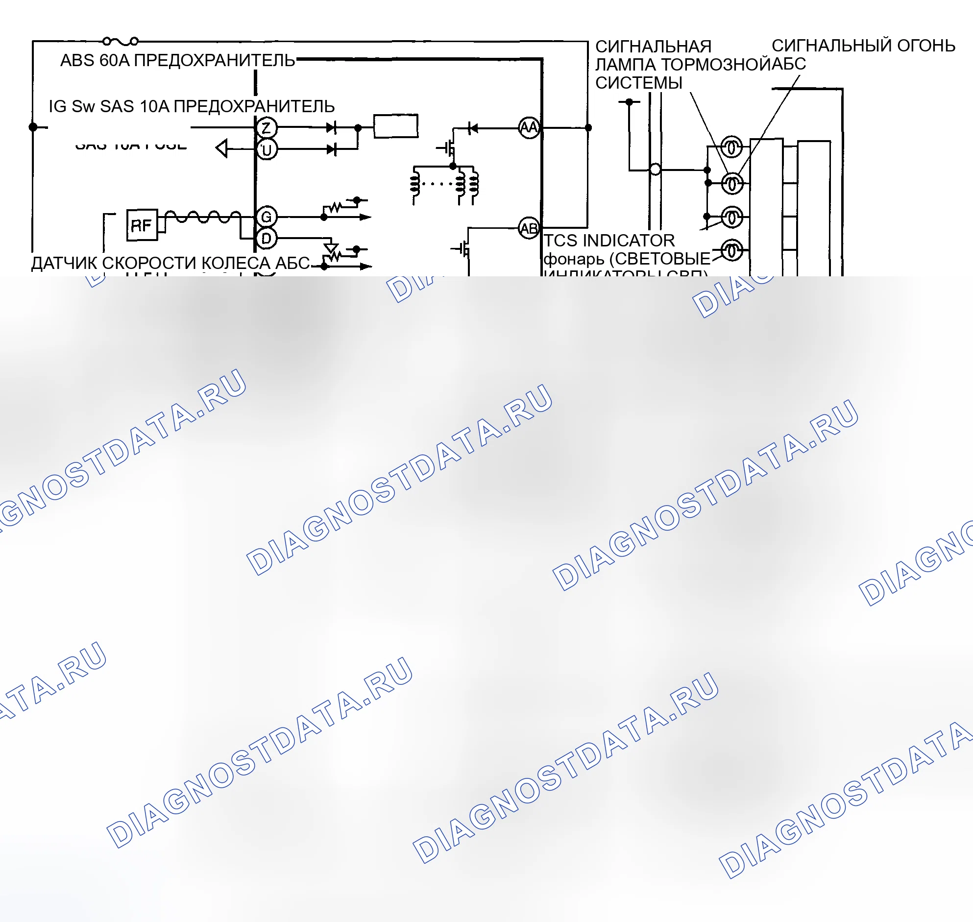 Рис. 23: электросхема СИСТЕМЫ ABS / TCS. Mazda 6 GH рестайлинг