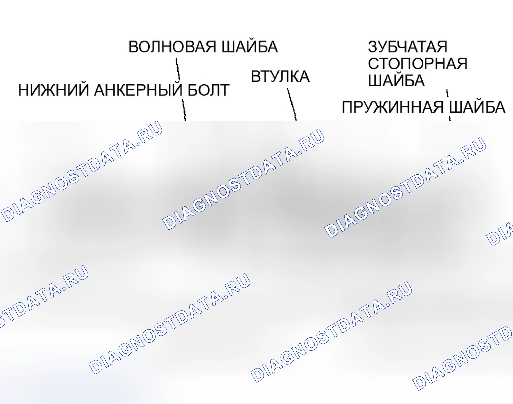 Рис. 5: Установка нижнего анкерного болта. Honda Insight ZE1