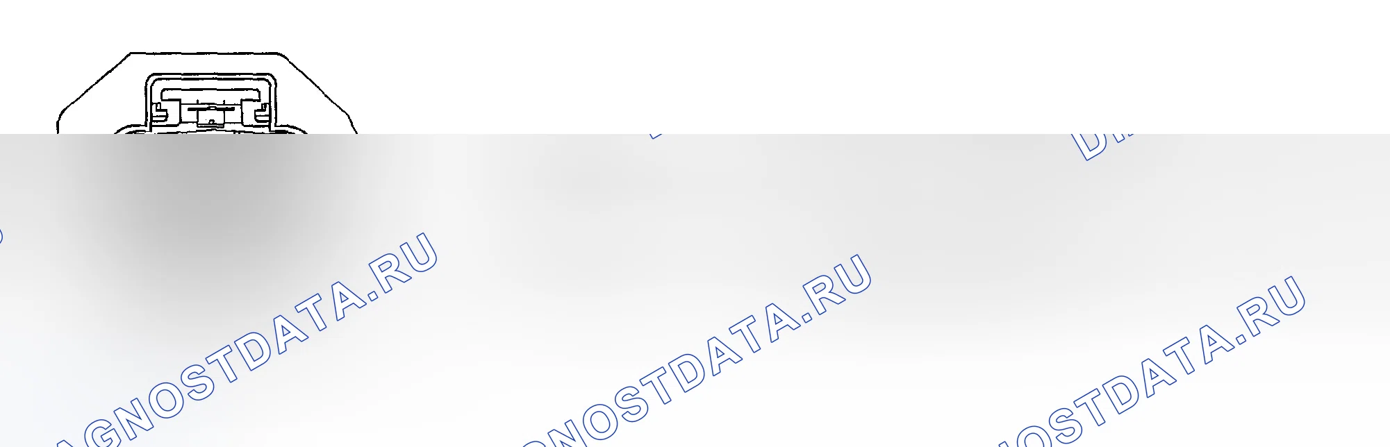 Рис. 1043: Вид с торца разъема двигателя переключения передач раздаточной коробки. Dodge Pickup R2500 