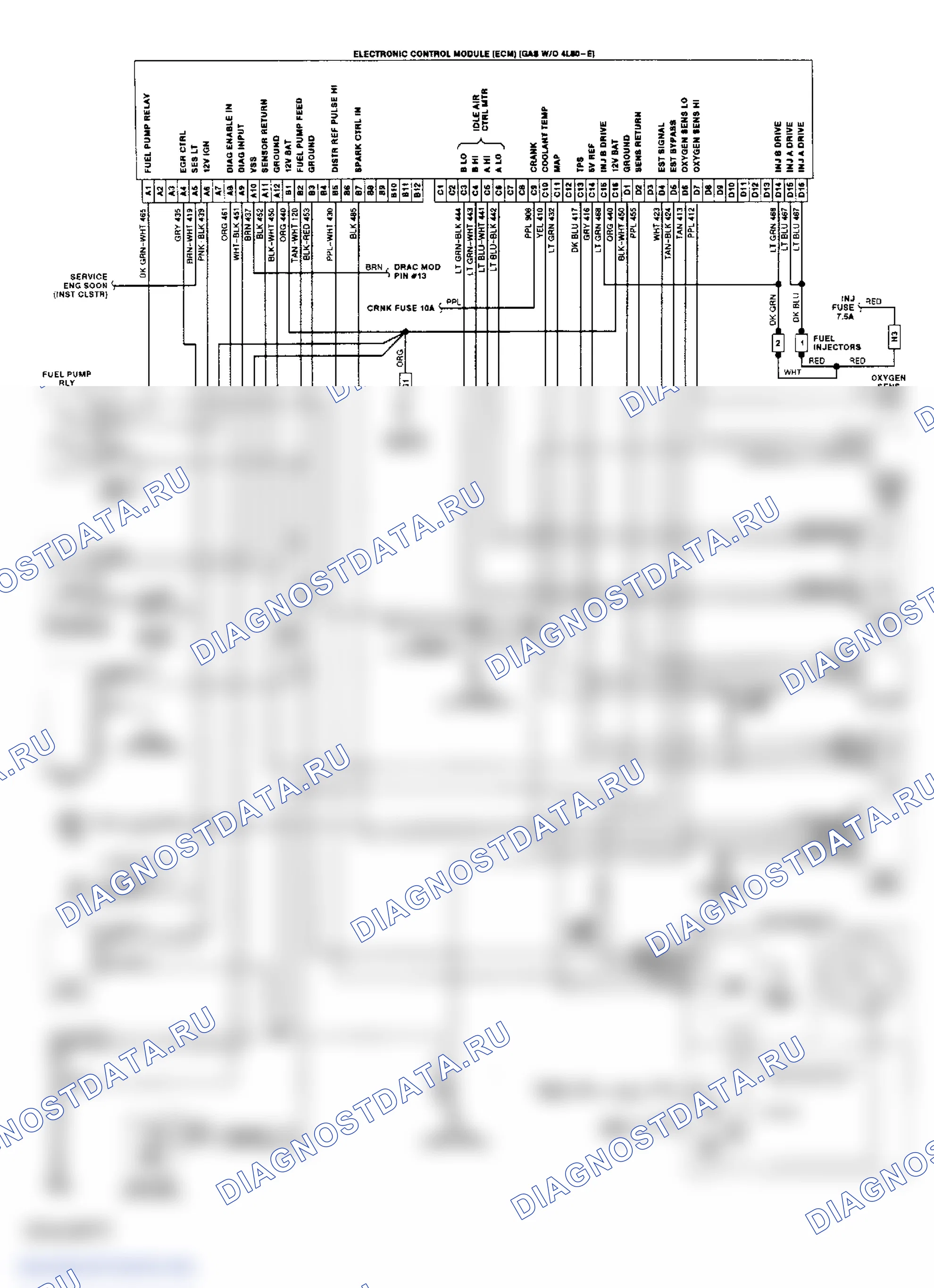 Wiring Diagram ("P" Series Chassis 5.7L & 7.4L W/O 4L80-E Trans.). GMC Pickup C2500 