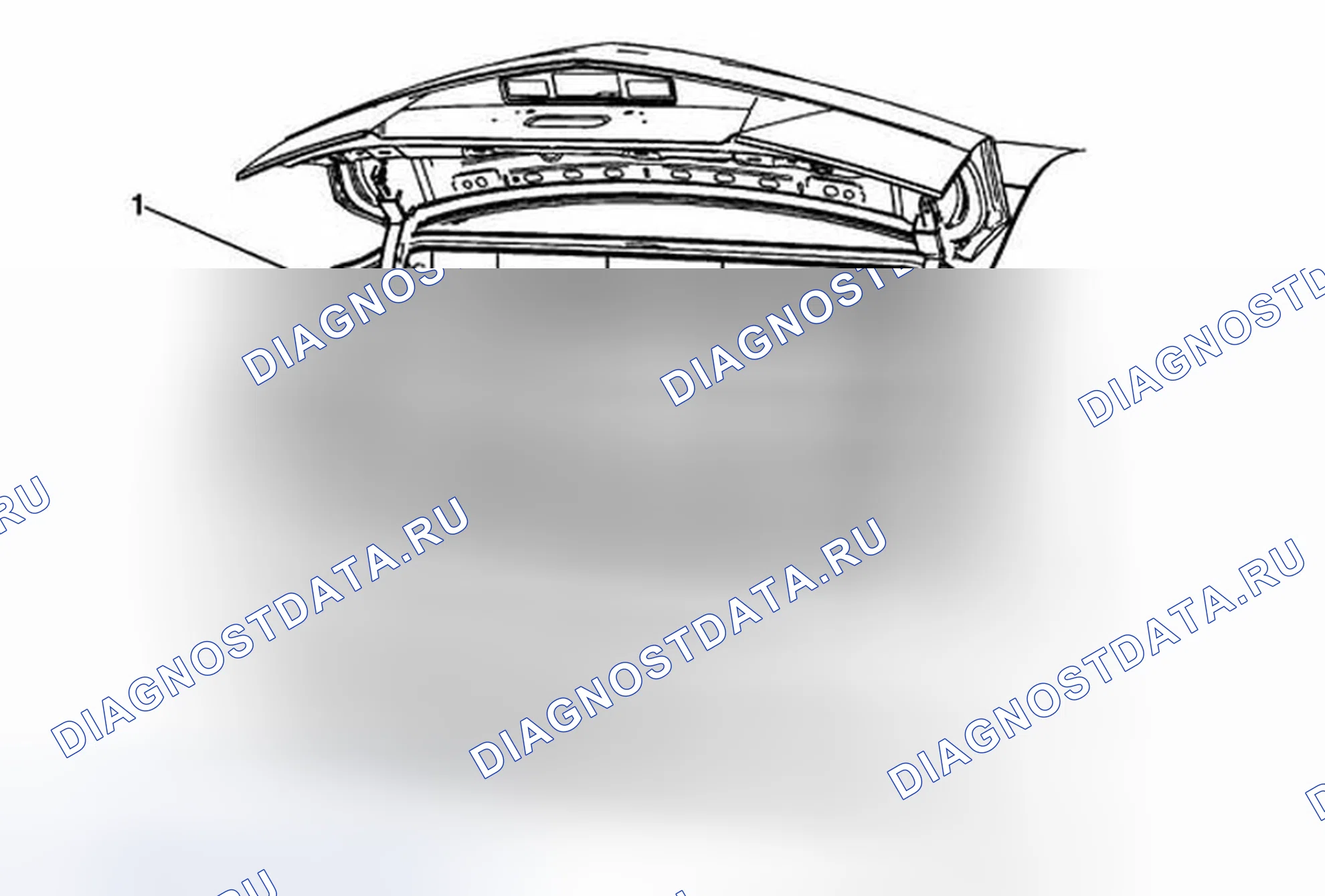 Рис. 53: Замена крышки заднего отсека. Cadillac ATS I