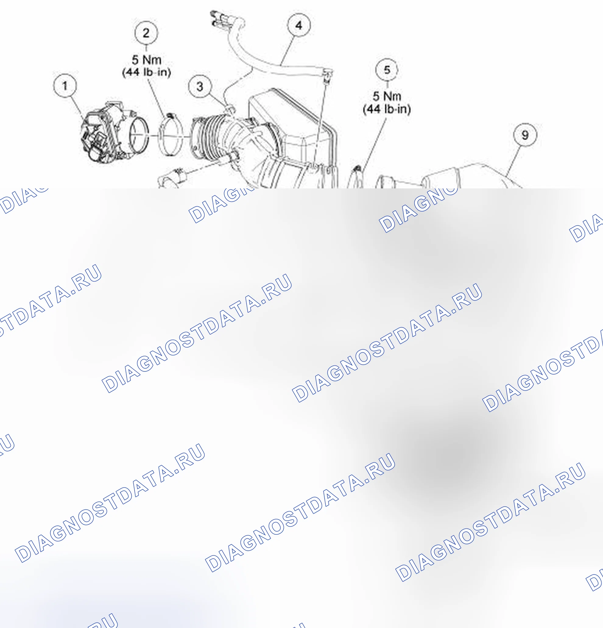 Рис. 2: Воздухоочиститель 3.7L (воздушный фильтр) в сборе. Hyundai ix55 I