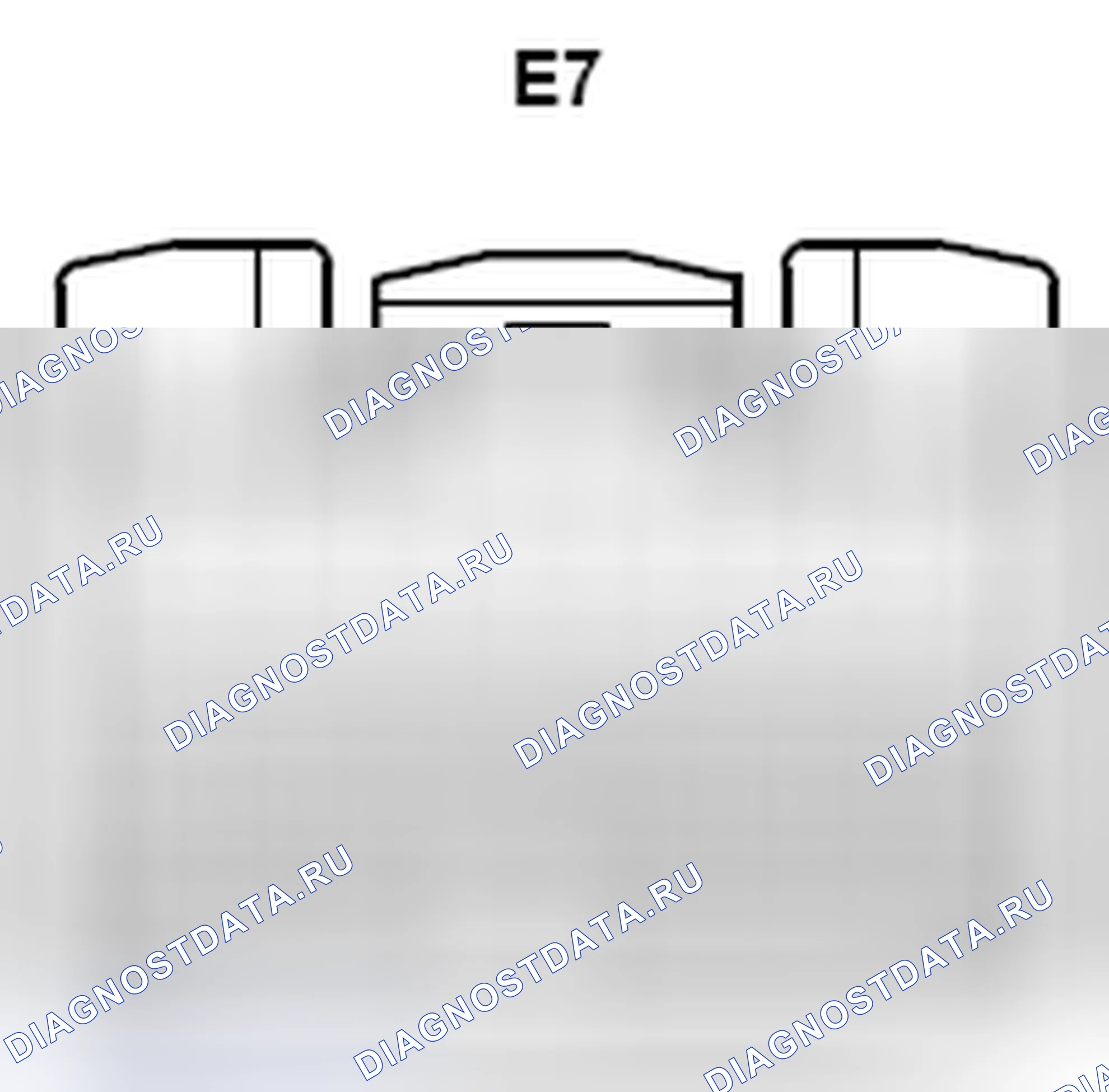 Рис. 1170: Вид с торца разъема ЭБУ основного корпуса (E7). Toyota Camry XV40