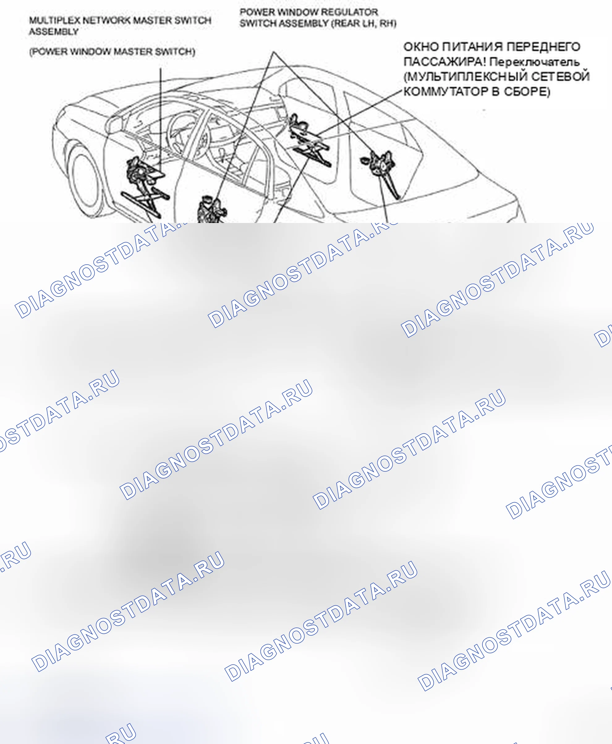 Рис. 67: РАСПОЛОЖЕНИЕ ДЕТАЛЕЙ. Toyota Avalon XX30 рестайлинг