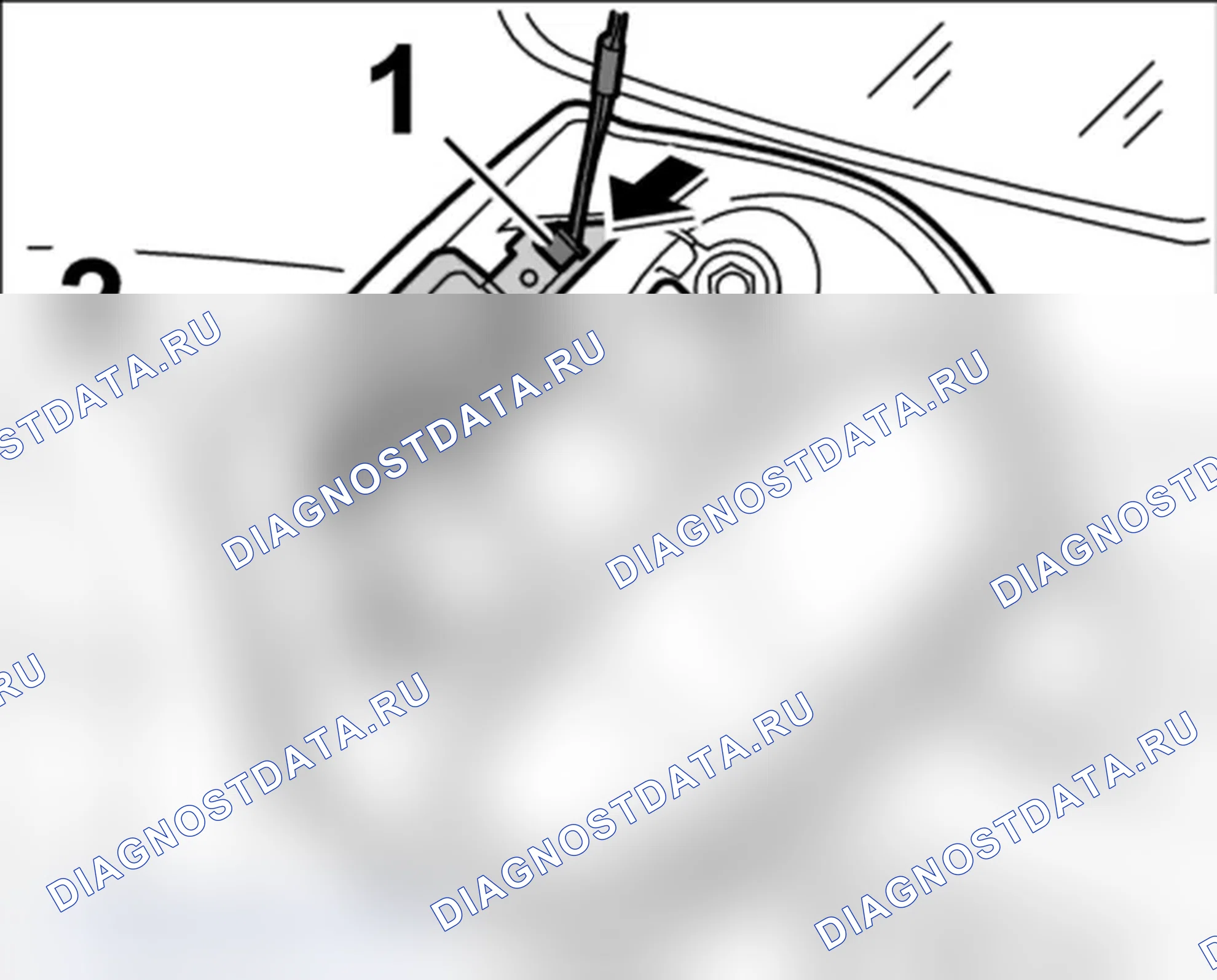 Рис. 90: Установка переднего замка. Porsche 911 GT3 997