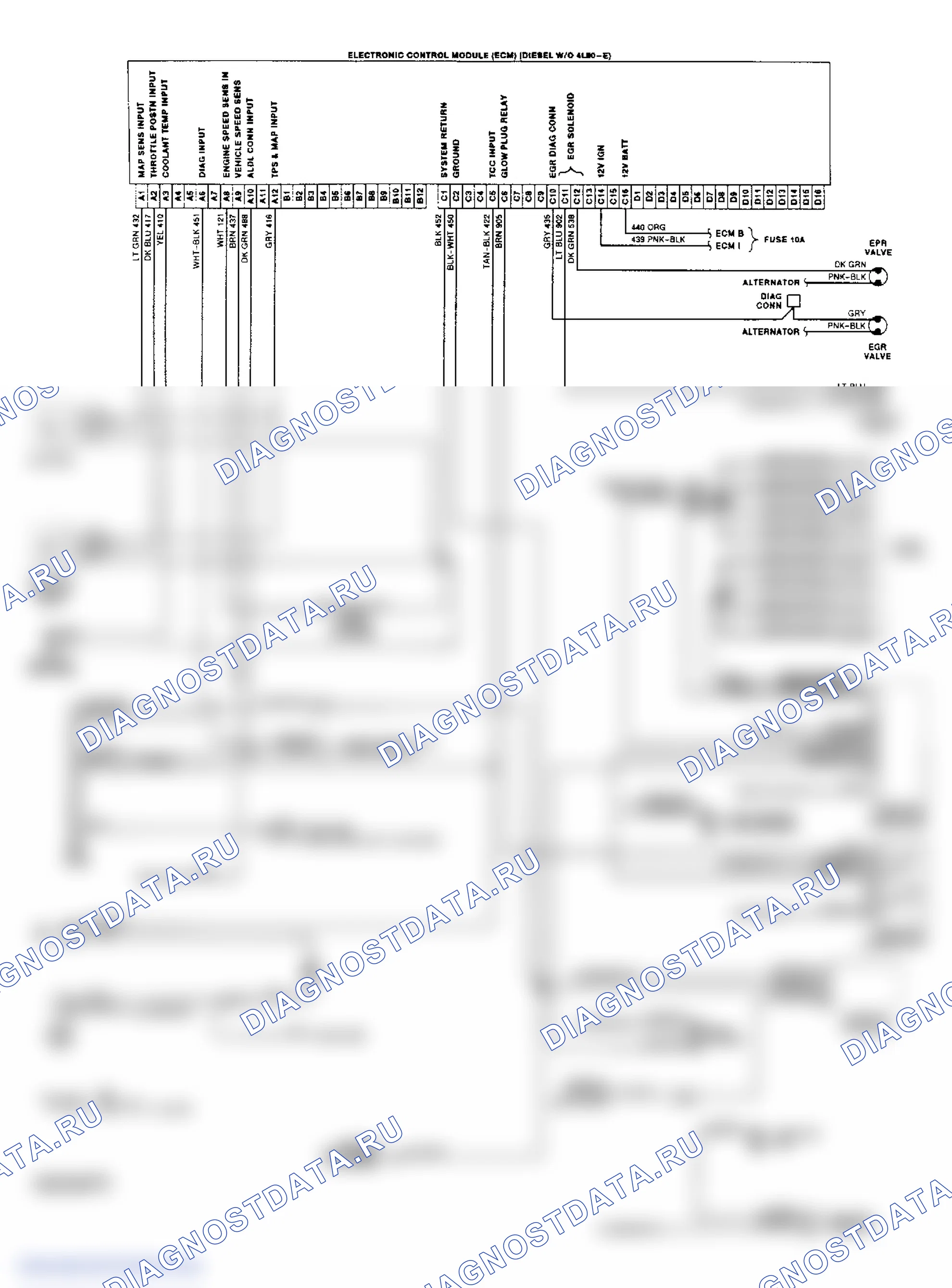 Wiring Diagram ("G" Series Diesel W/O 4L80-E Trans.). GMC Pickup C2500 