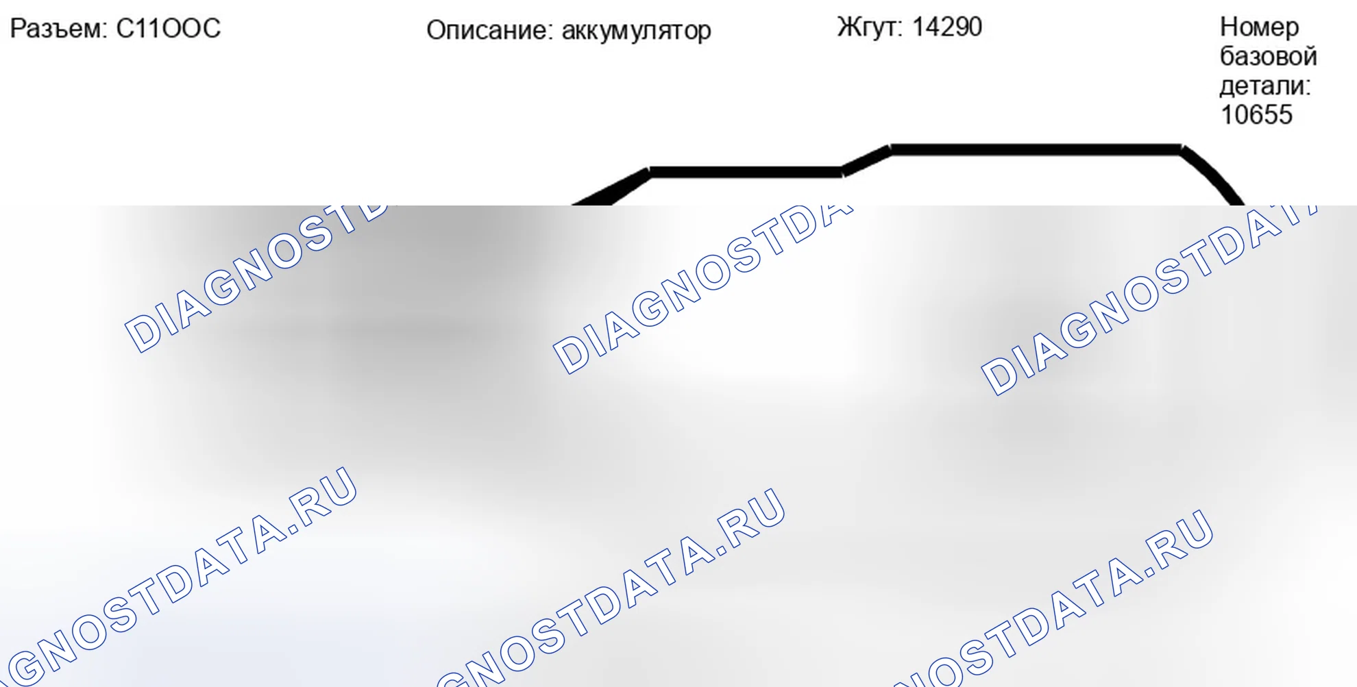 Рис. 211: Вид с торца разъема аккумулятора (C1100C). Ford Edge I