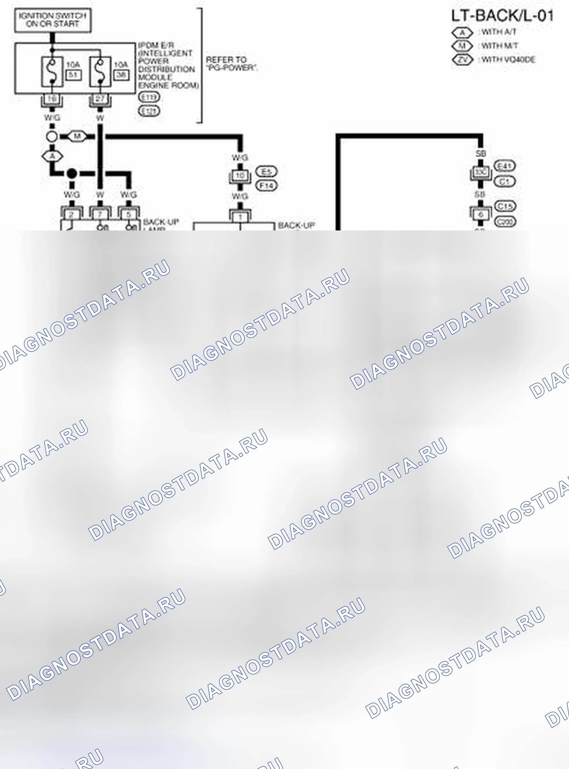 Рис. 55: LT-BACK / L-01 - электросхема. Nissan Frontier D40