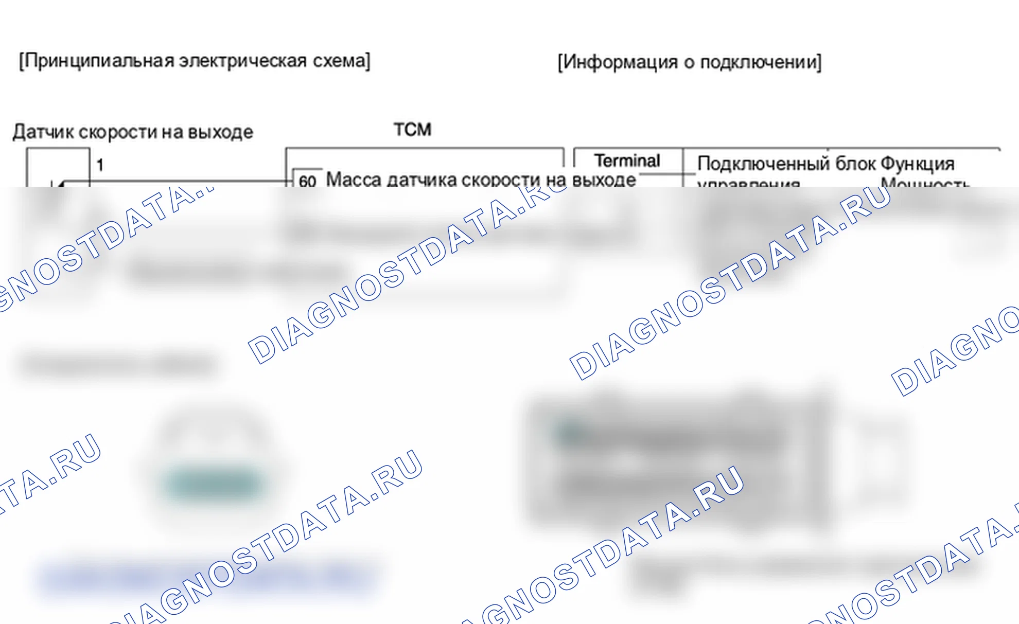 Фрагмент электросхемы: Датчик скорости на выходе. Hyundai i20 GB
