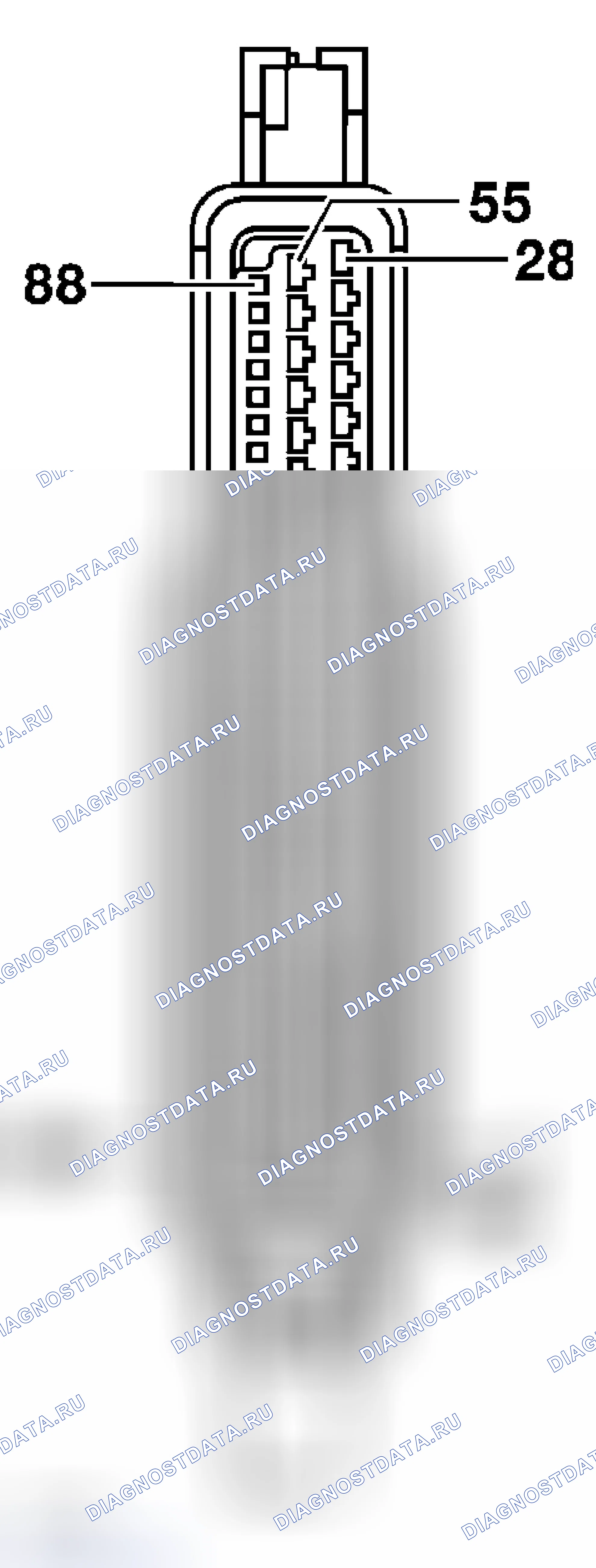 Рис. 27: Назначение разъемов DME. Porsche Boxster 986