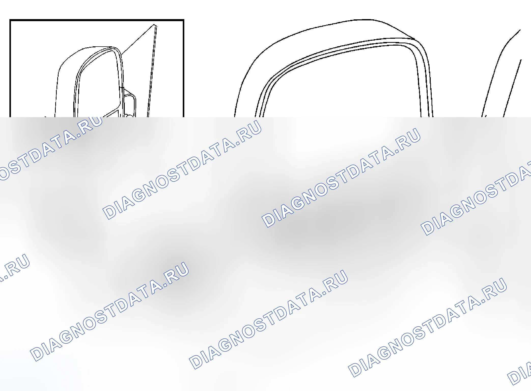 Рис. 4: Замена стекла наружного зеркала заднего вида (DE5/Z5X). GMC Savana H1500 