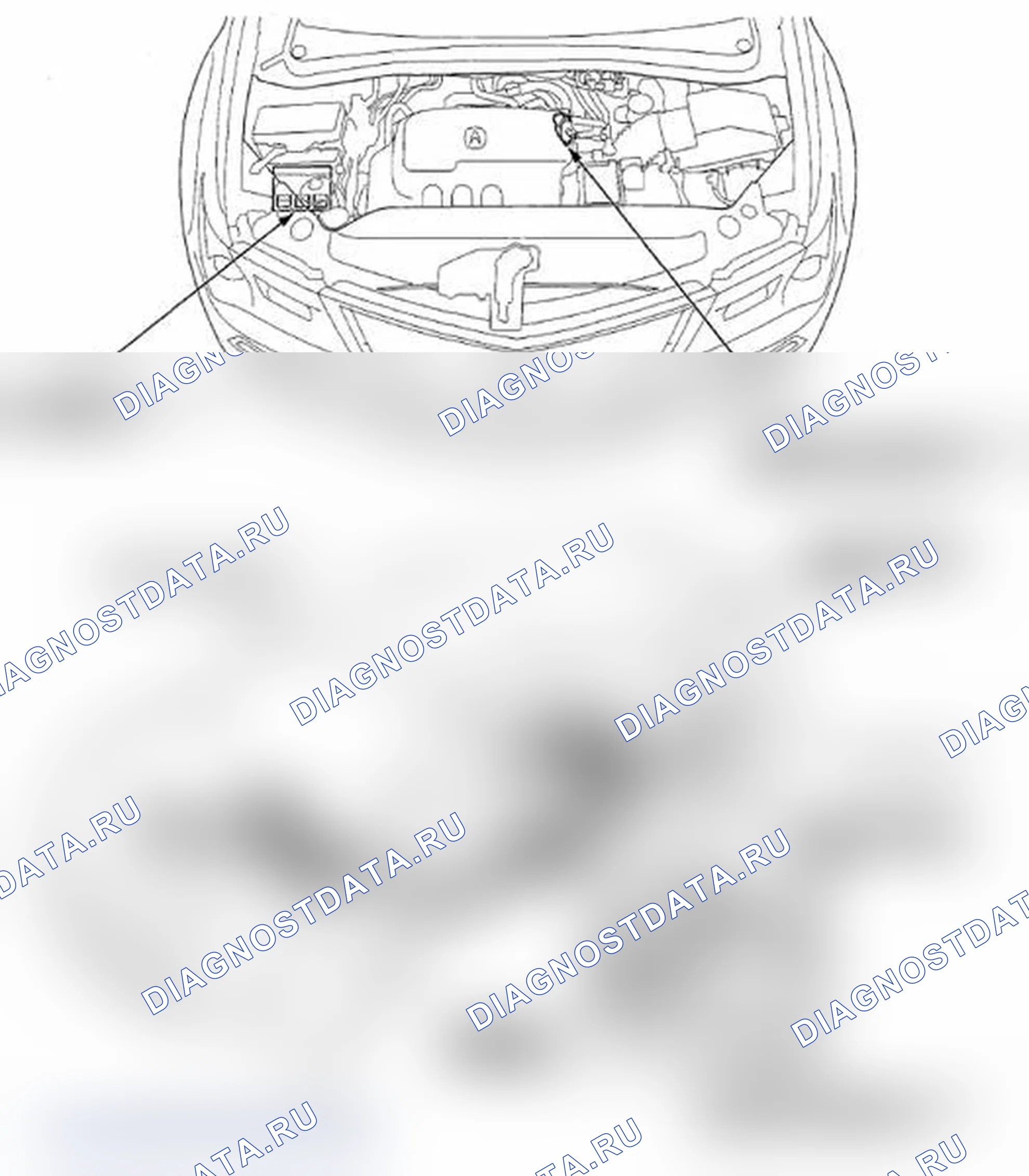 Рис. 22: Указатель расположения компонентов. Acura MDX II рестайлинг