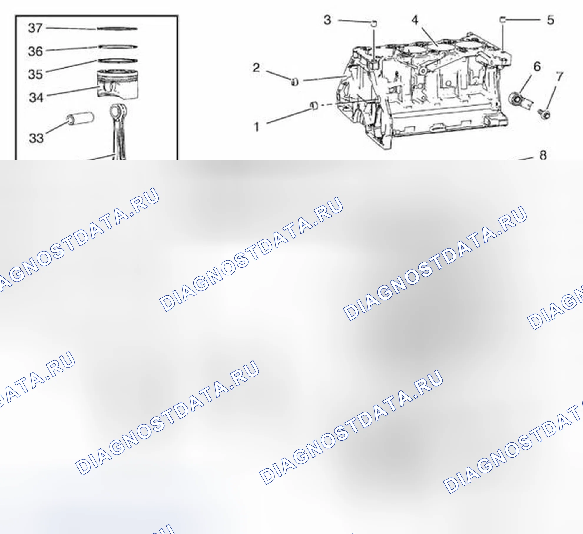 Рис. 13: Блок двигателя в сборе - 1.4L LDD. Chevrolet Cruze I рестайлинг