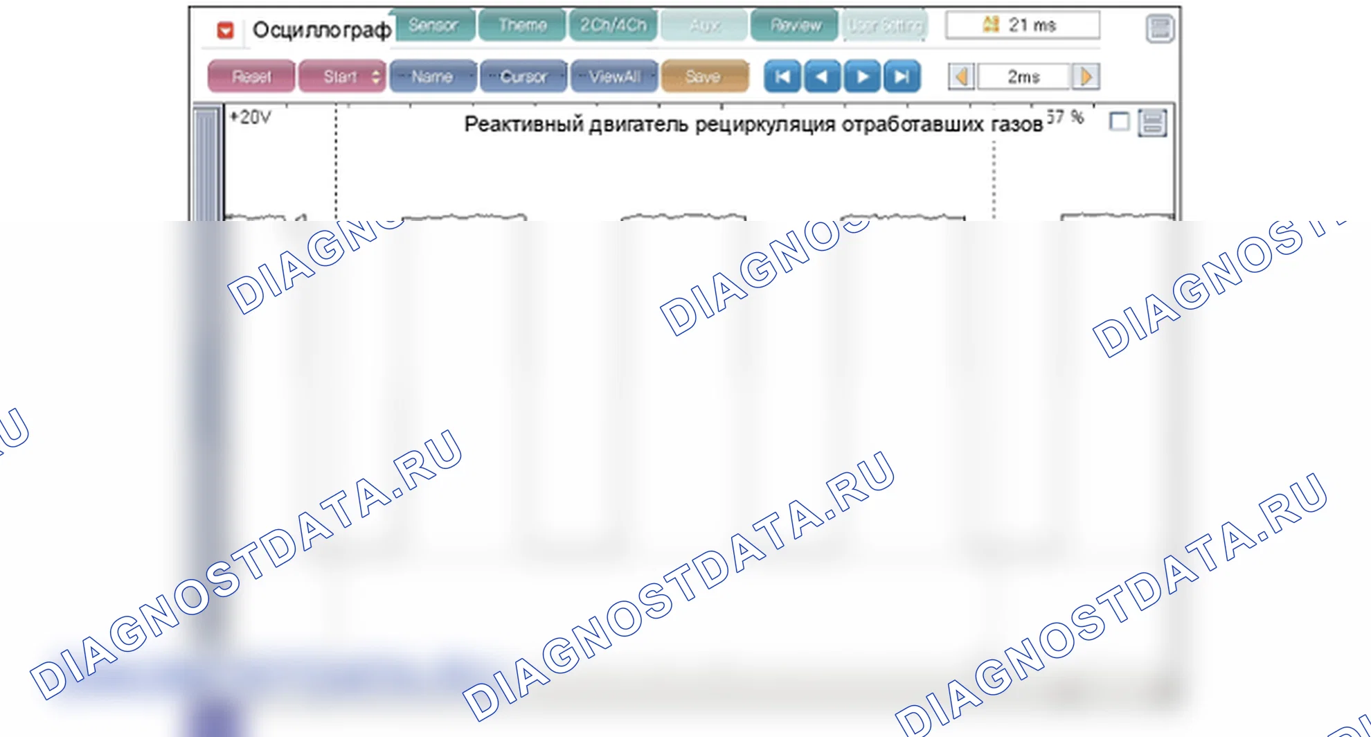 Анализ формы сигнала и данных — рециркуляция отработавших газов (клапан рециркуляции отработавших газов). Hyundai i20 GB
