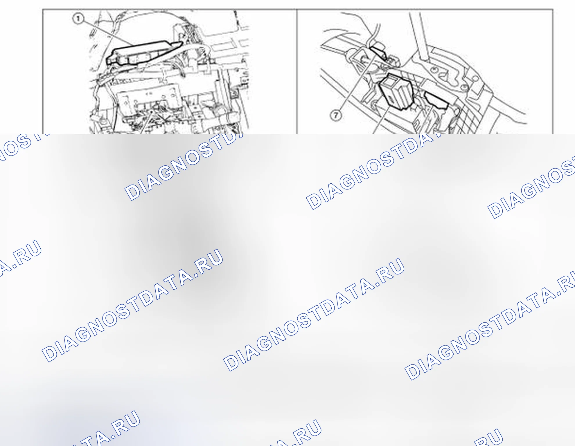 Рис. 81: Расположение компонентов системы Переключение замок. Nissan Altima L32