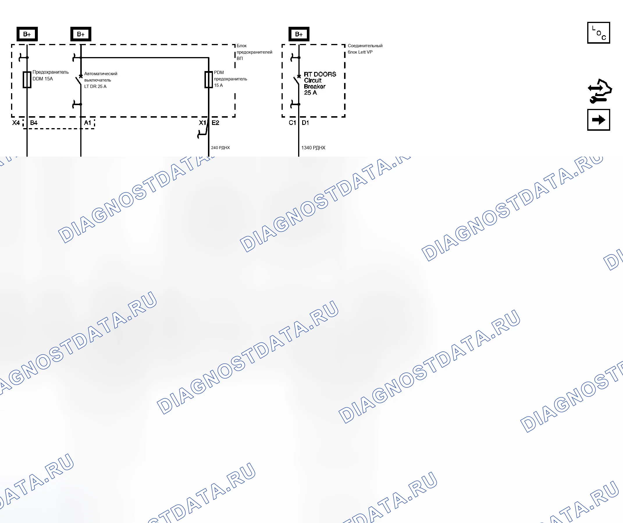 Рис. 3: Схема модуля управления дверями. Chevrolet Tahoe III