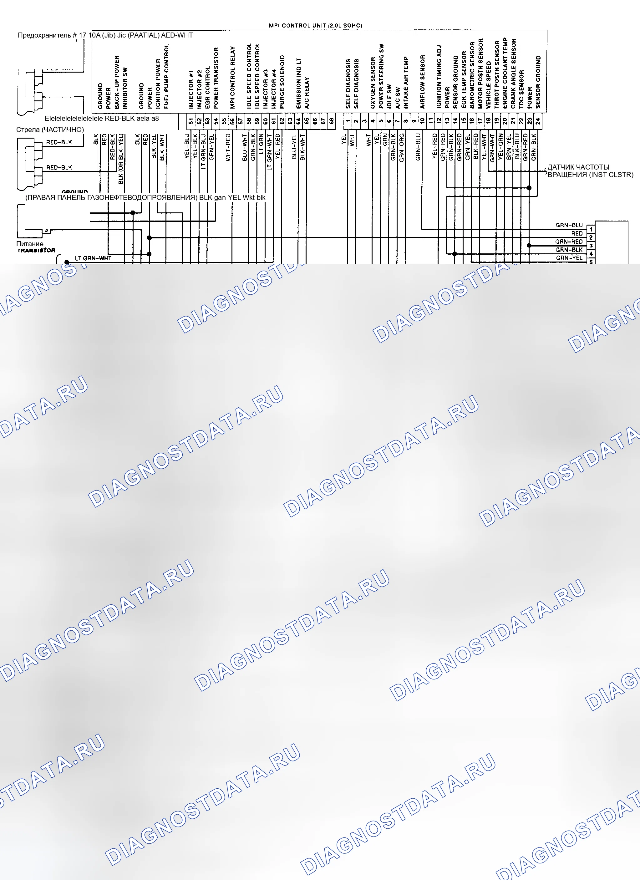 Рис. 15: электросхема (Galant 2.0L SOHC). Eagle Summit I