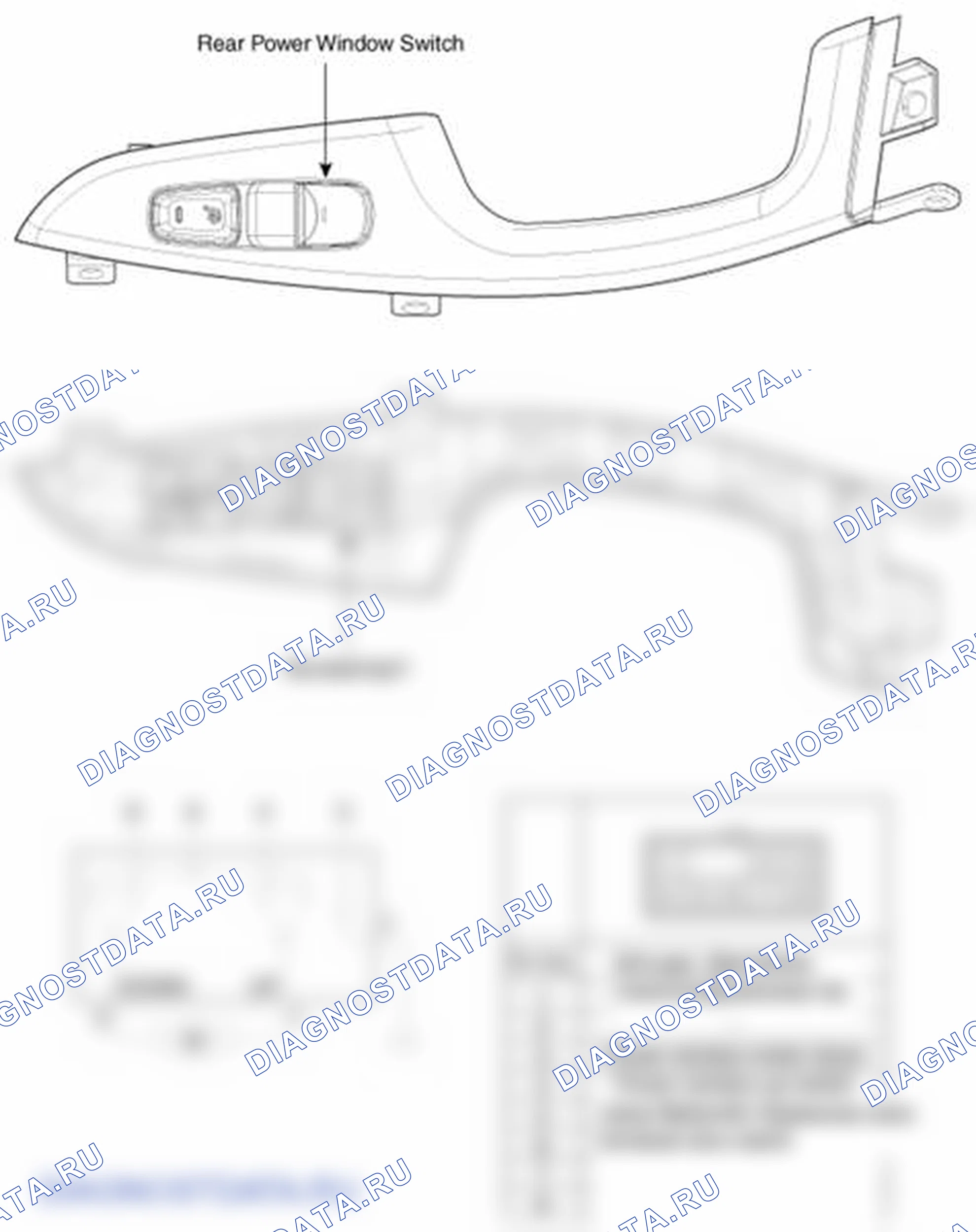 Рис. 10: Переключатель заднего стеклоподъемника. Hyundai Elantra V