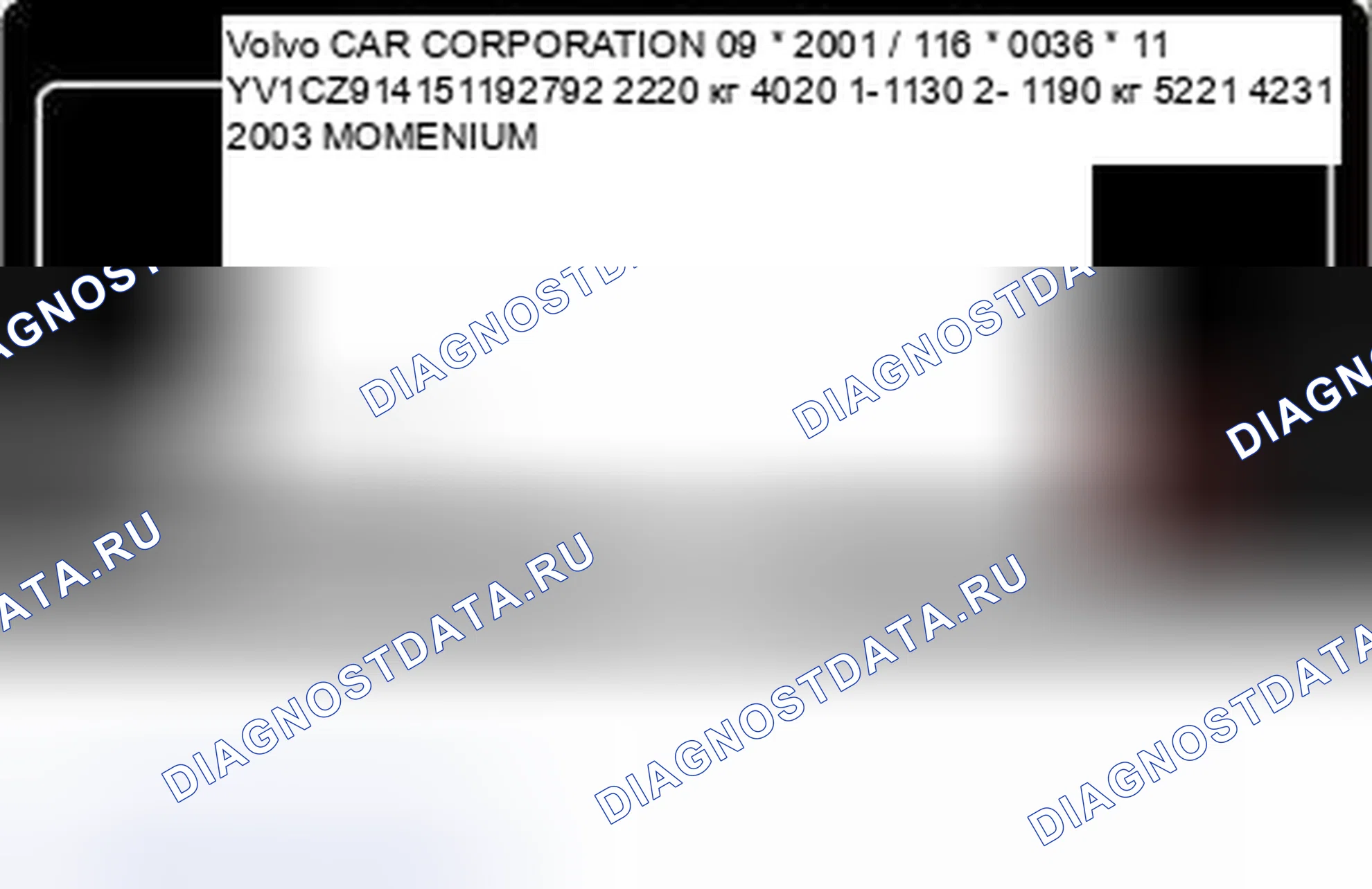 Рис. 3: Код производителя краски. Volvo XC70 I рестайлинг