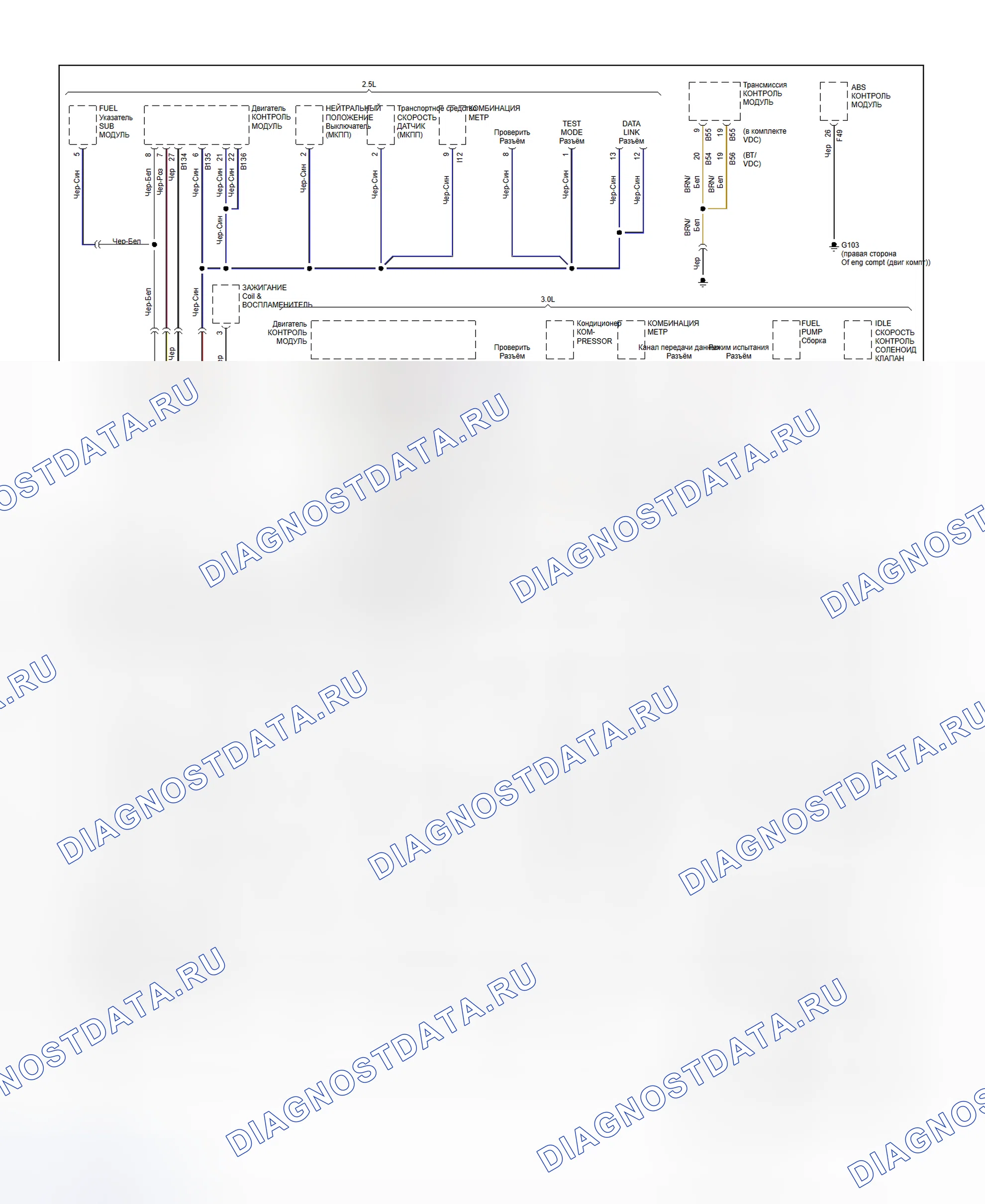 Рис. 18: Схема разводки массы (Legacy и Outback - 1 из 2). Subaru Legacy BE/BH/BT