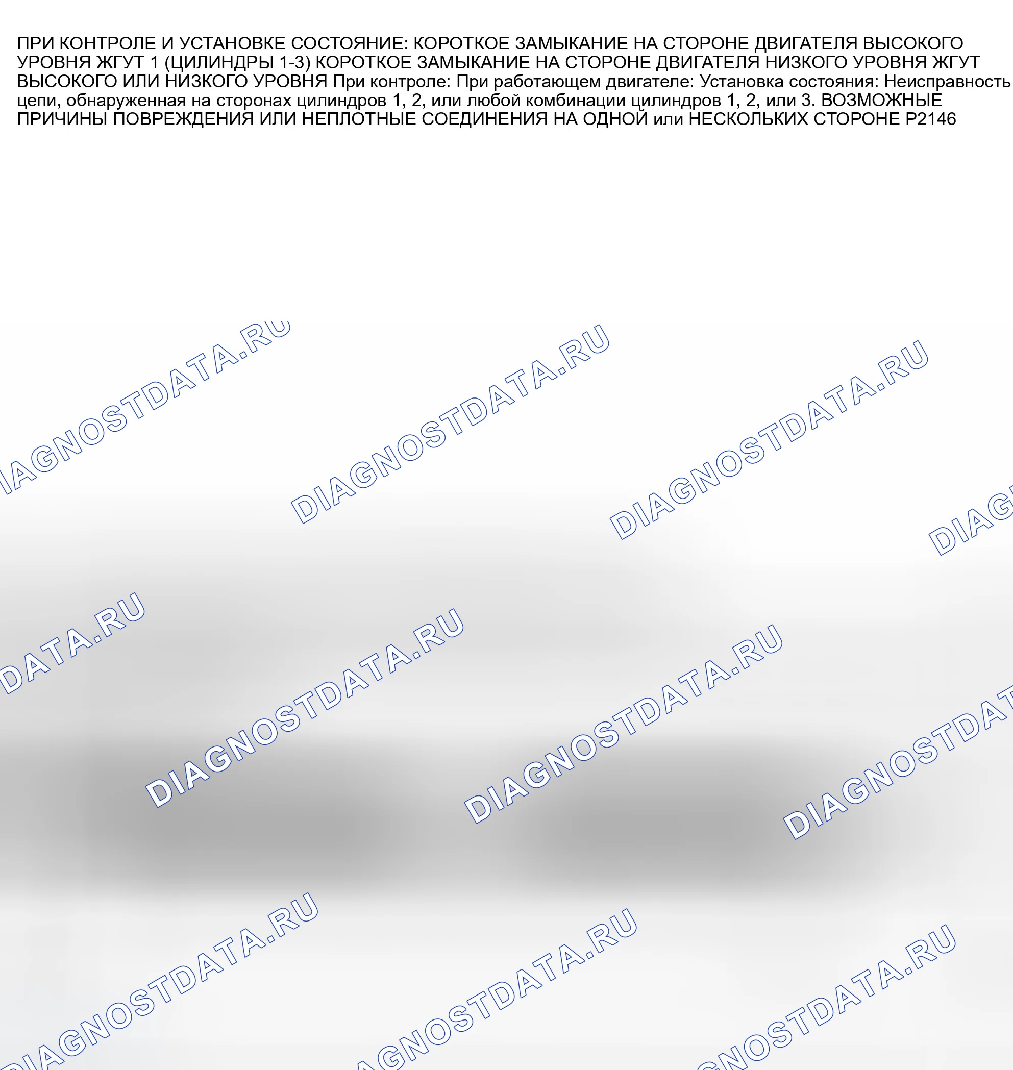 Рис. 976: расшифровка кода ошибки P2146: ряд 1 (ЦИЛИНДРЫ 1-3) SHORTED высокий OR низкий. Dodge Pickup R1500 