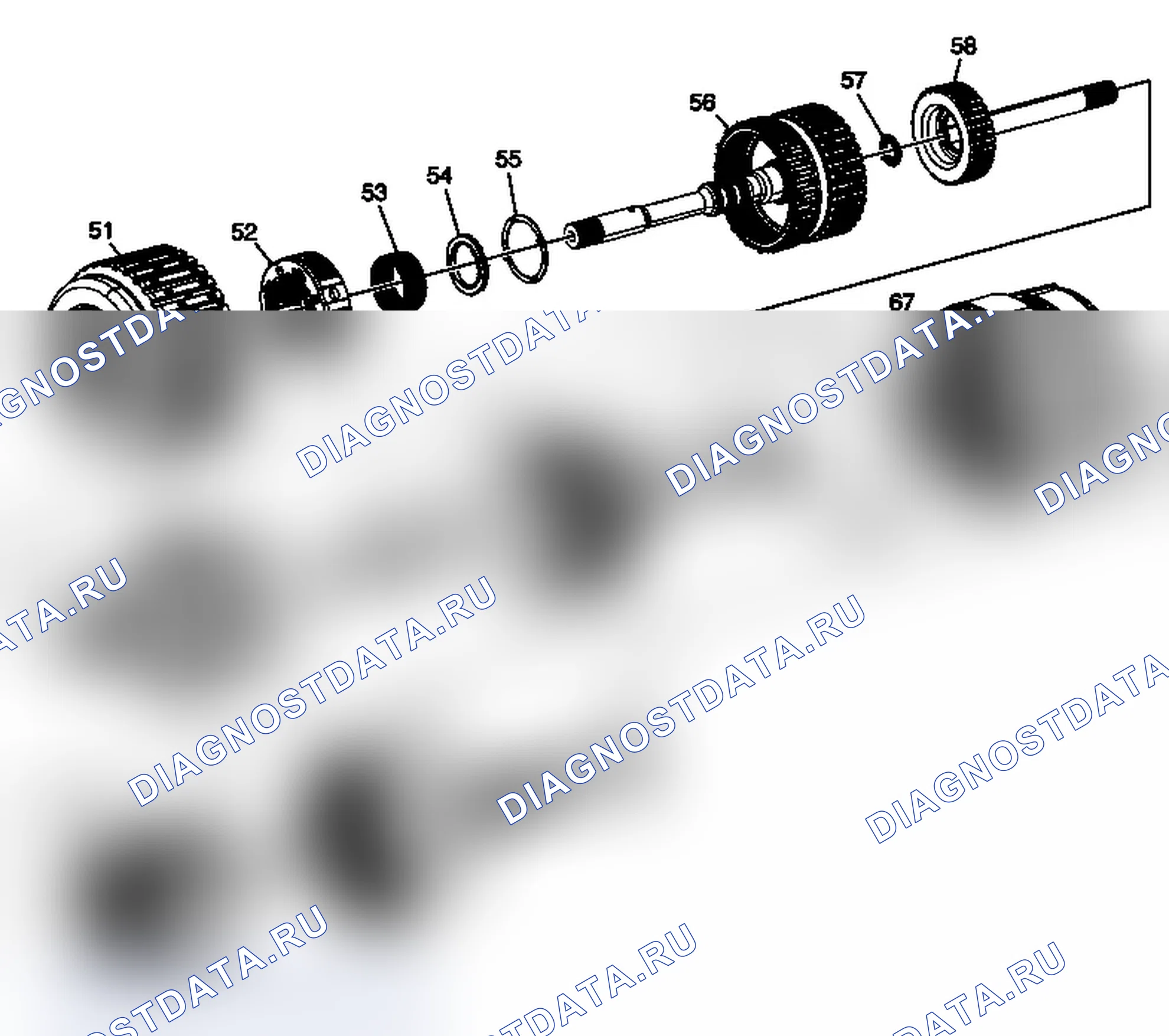 Рис. 215: Узлы сцепления и связанные с ними детали. Chevrolet Express G1500 