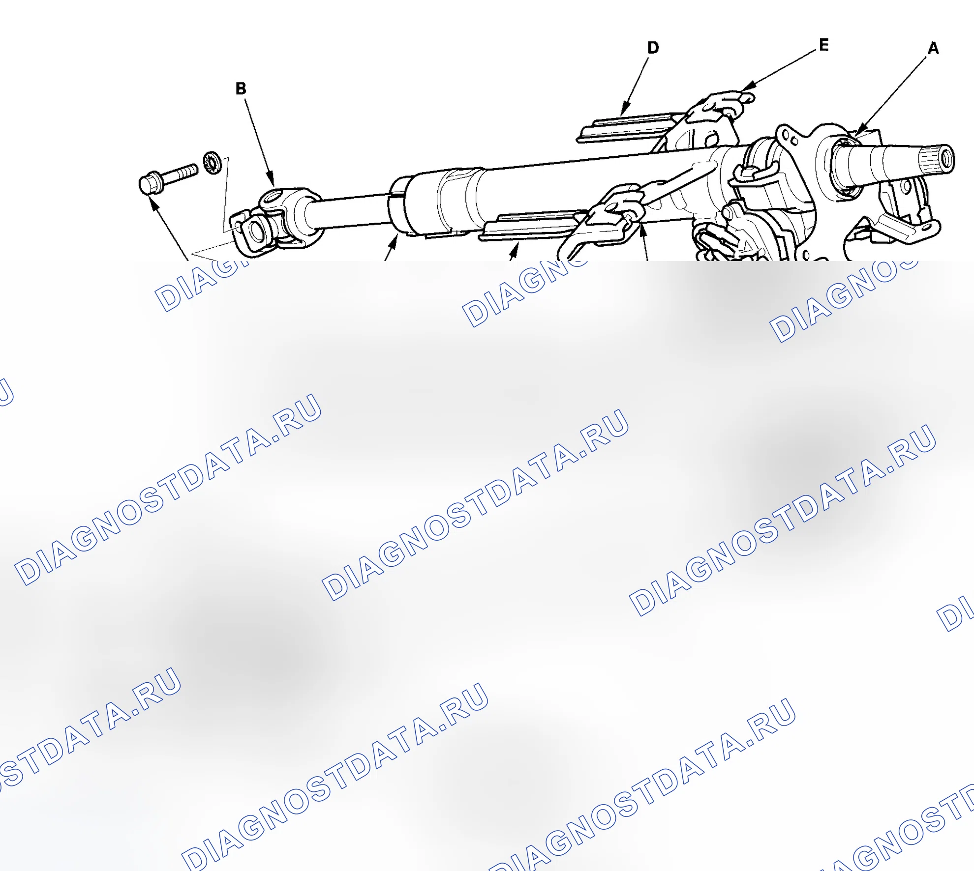 Рис. 19: Осмотр рулевой колонки / рулевого вала. Honda S2000 AP2 рестайлинг