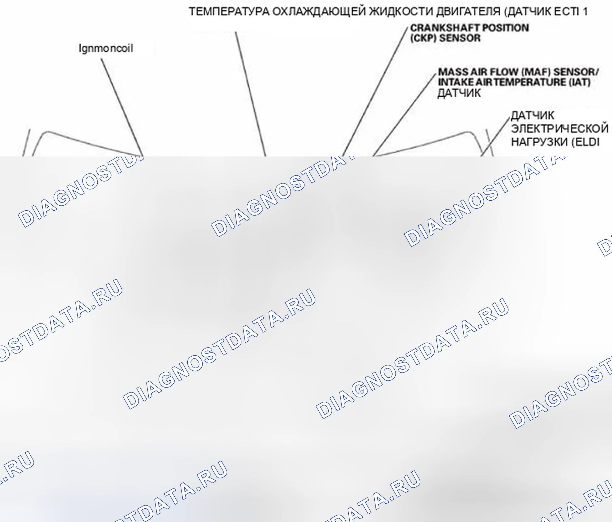 Рис. 98: Индекс расположения компонентов системы Pgm-FI. Honda CR-V IV