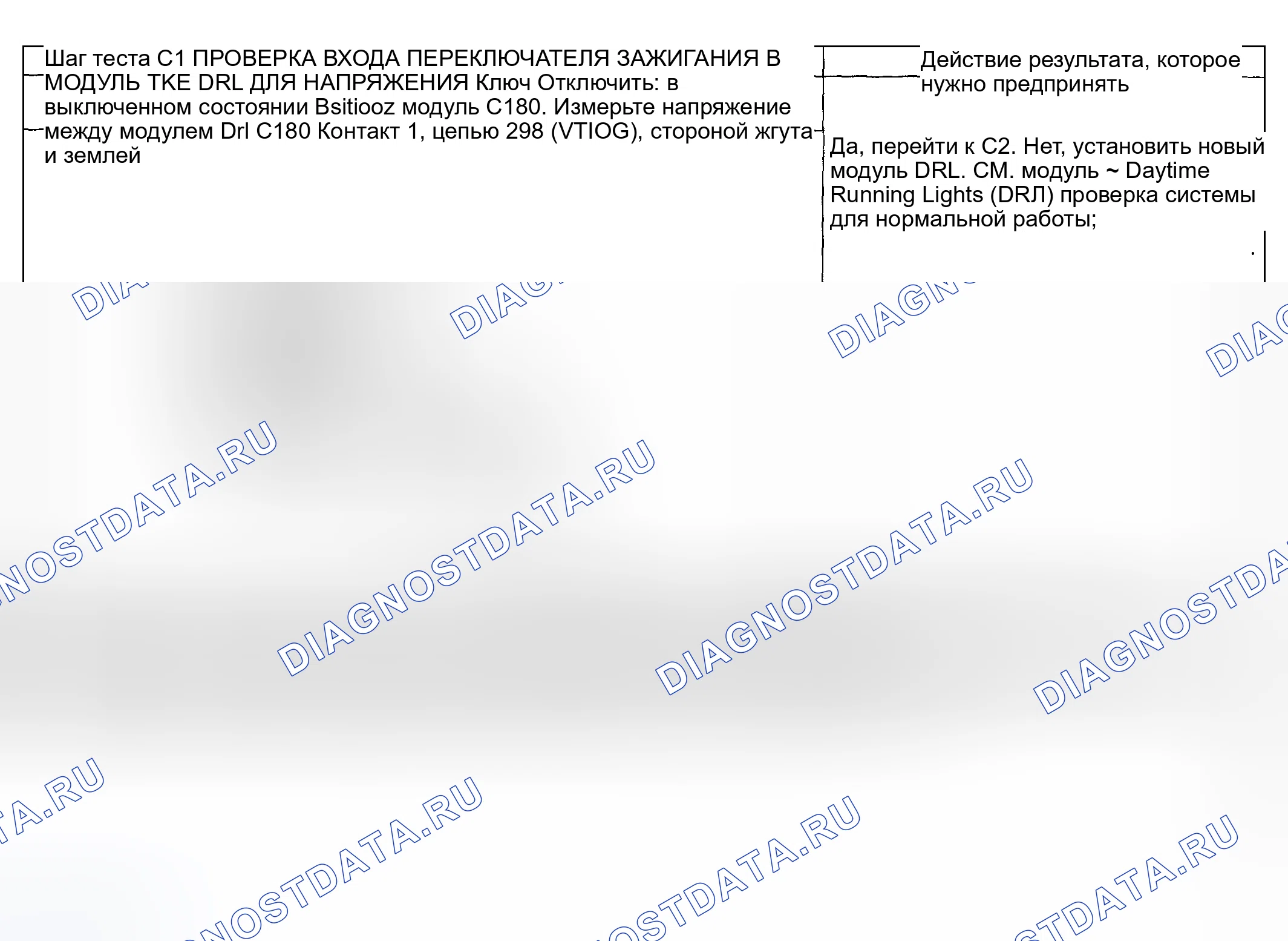 Рис. 9: Точечное испытание C: дневные ходовые огни горят при выключенном выключателе зажигания. Mazda Flair II