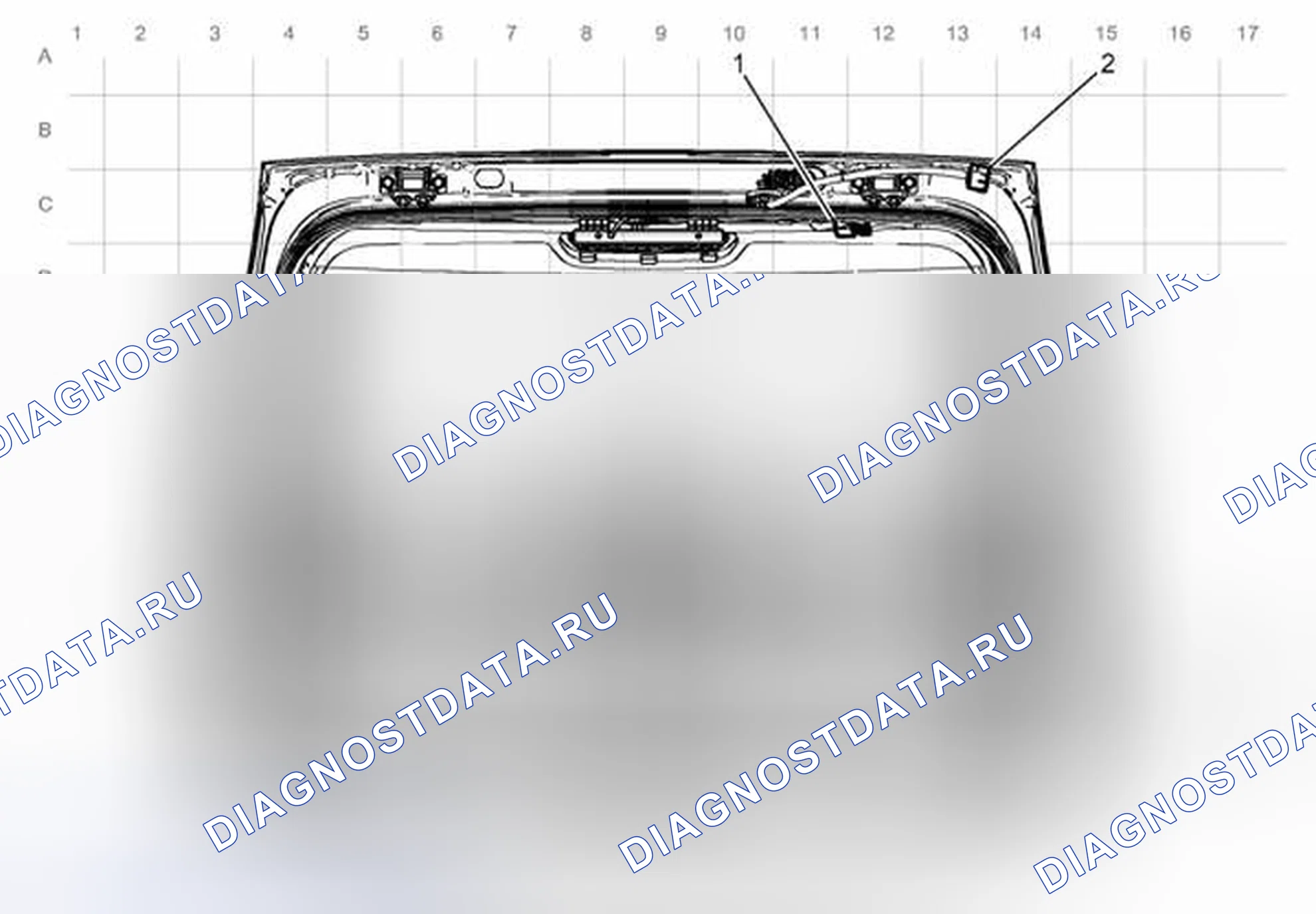 Рис. 49: Прокладка кабельных трасс подъемных ворот. Chevrolet Orlando I