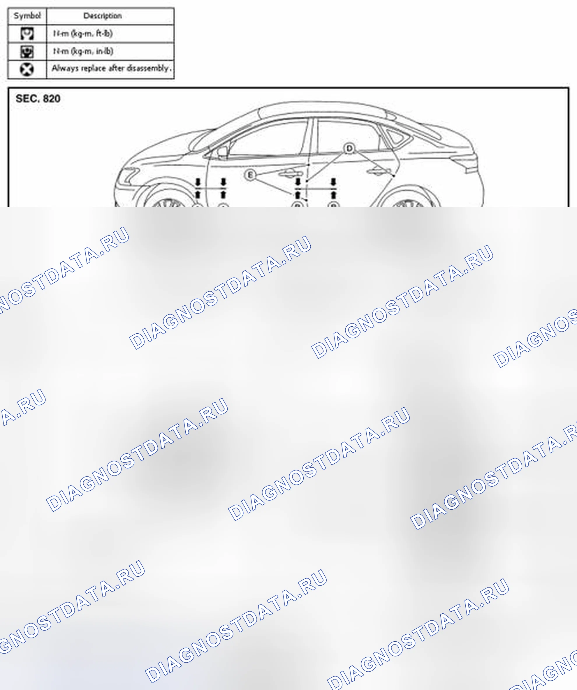 Рис. 261: РЕГУЛИРОВКА замков дверей и противоугонной системы. Nissan Sentra B17 рестайлинг