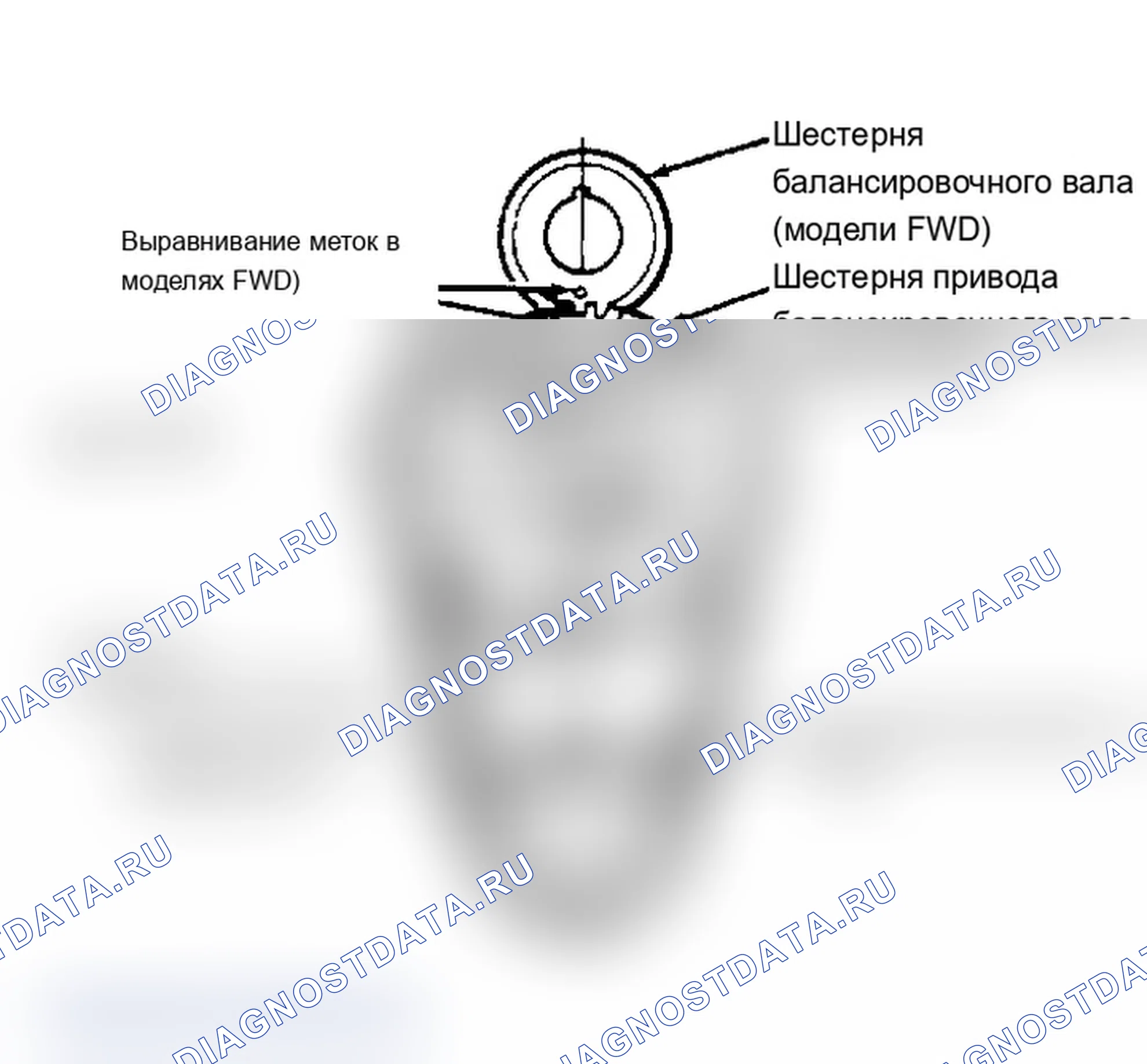 Рис. 15: Центровка зубчатой передачи с балансирными валами (FWD). Mercury Sable I