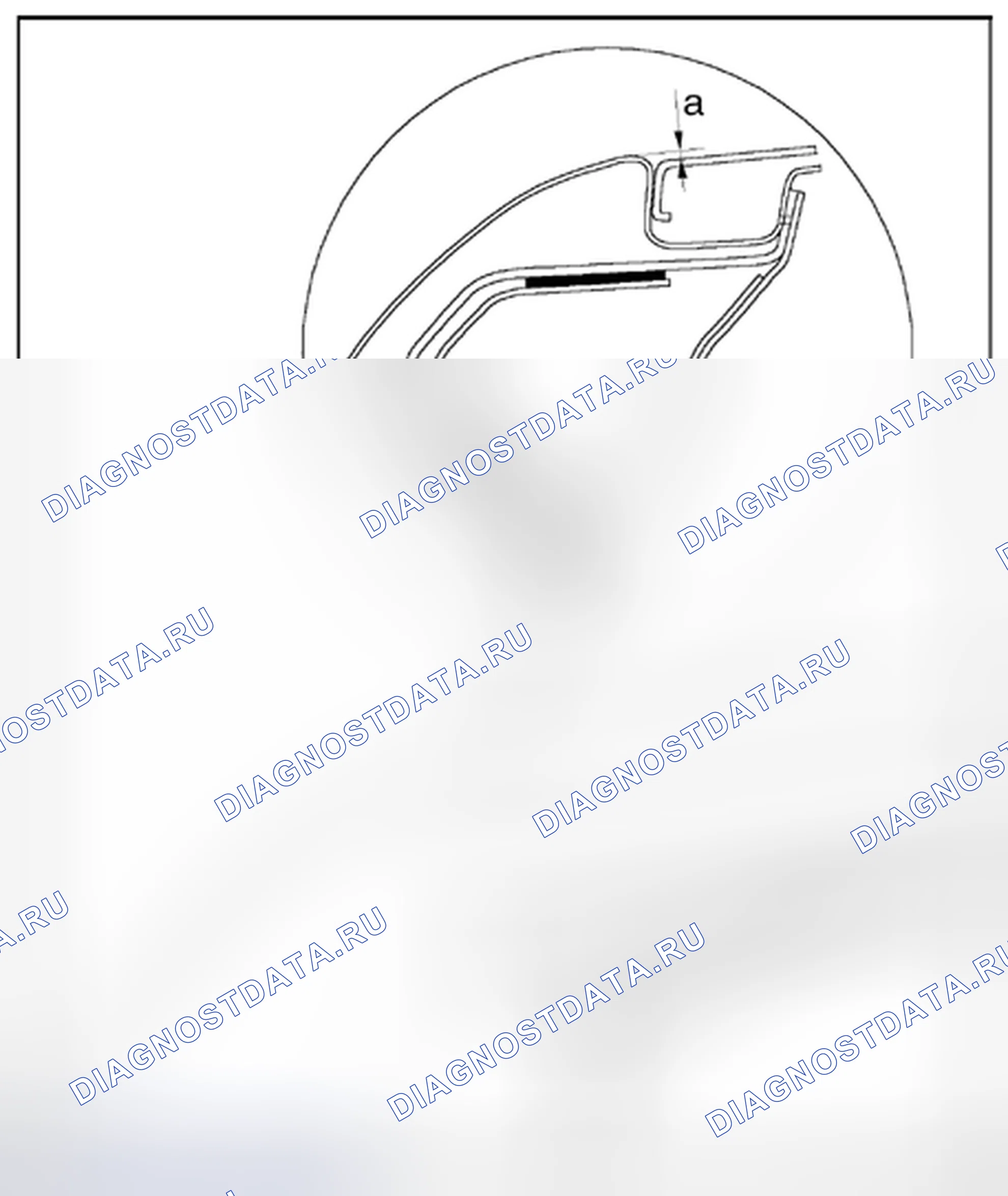 Рис. 169: Регулировка глубины крыши. Volkswagen Jetta V