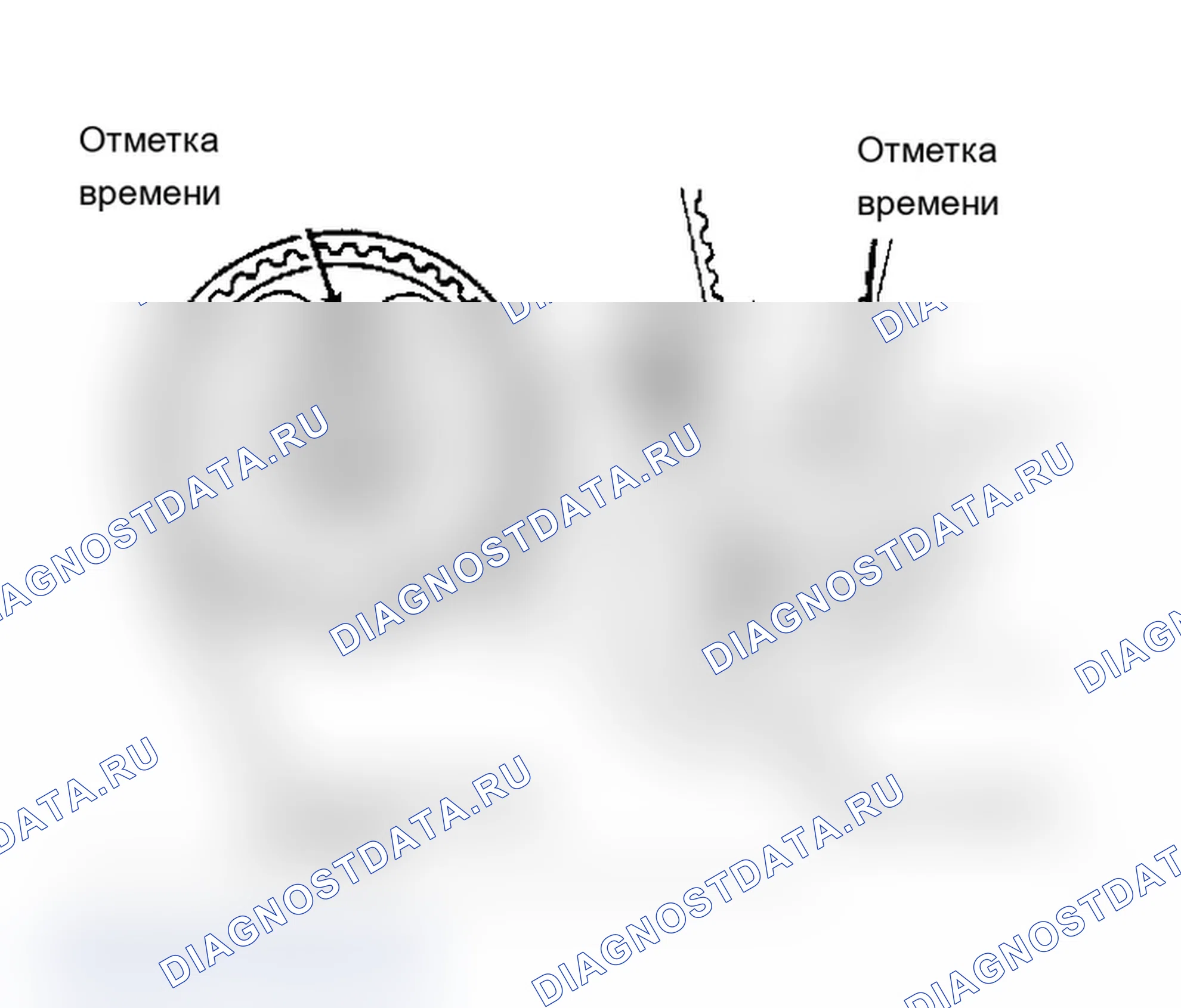 Рис. 1: Метки синхронизации выравнивающего кулачка. Chevrolet Nova V