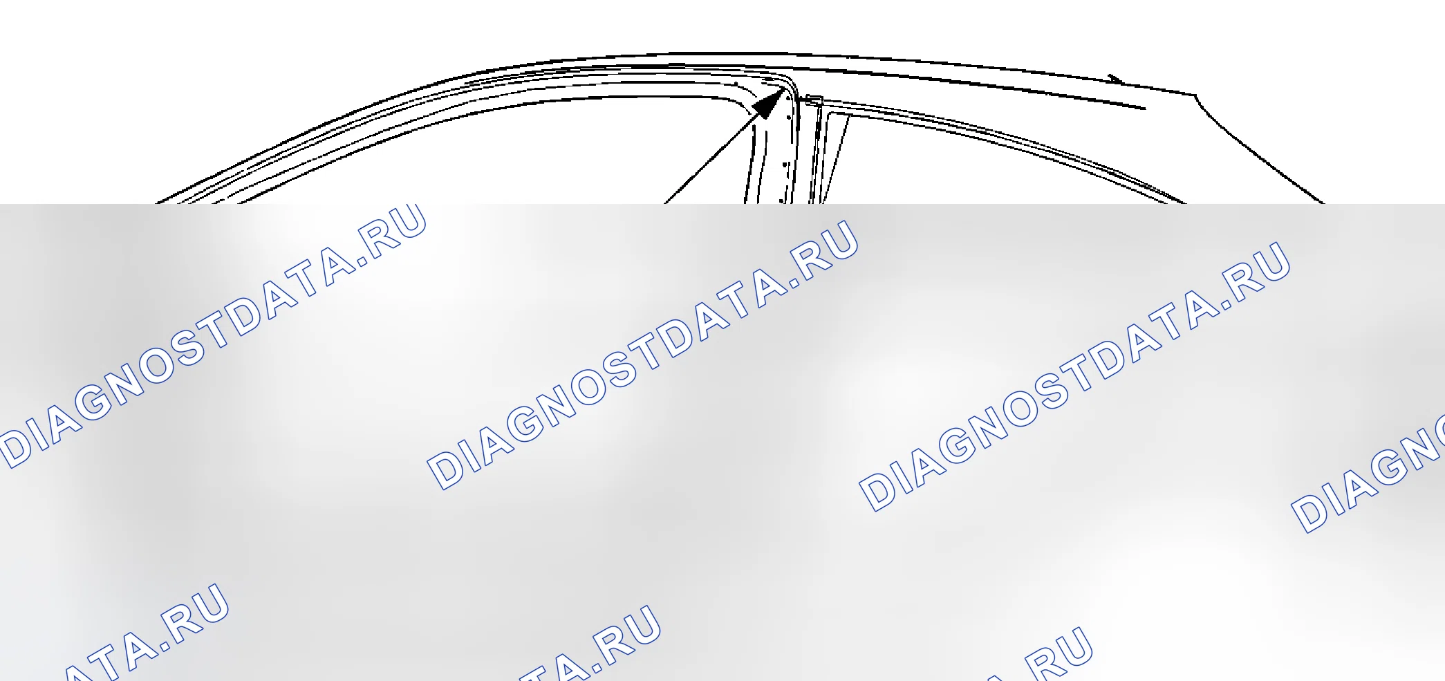 Рис. 3: Размеры проема сбоку кузова - купе. Kia Rio IV