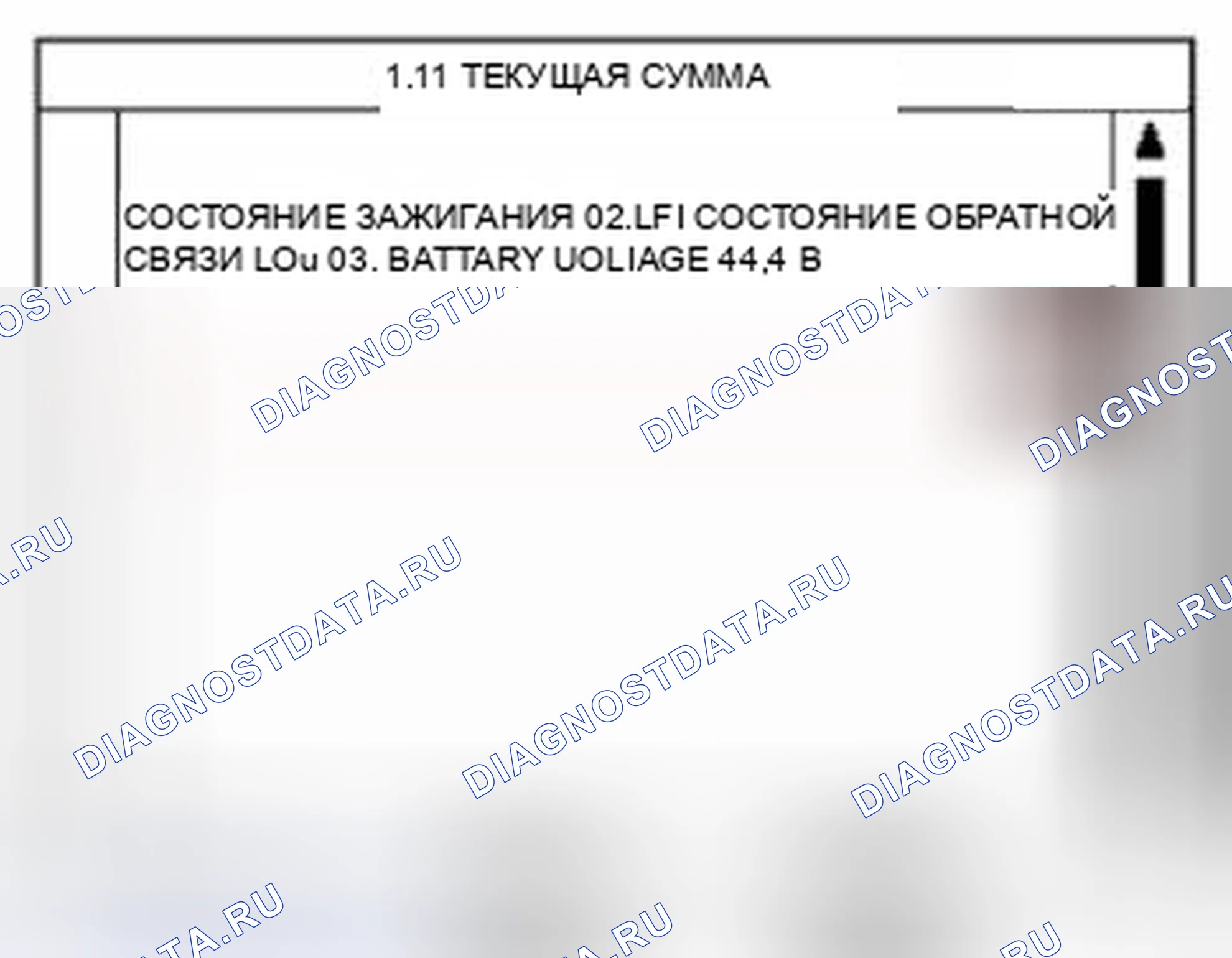 Рис. 56: Данные инструмента сканирования монитора. Hyundai Veracruz I