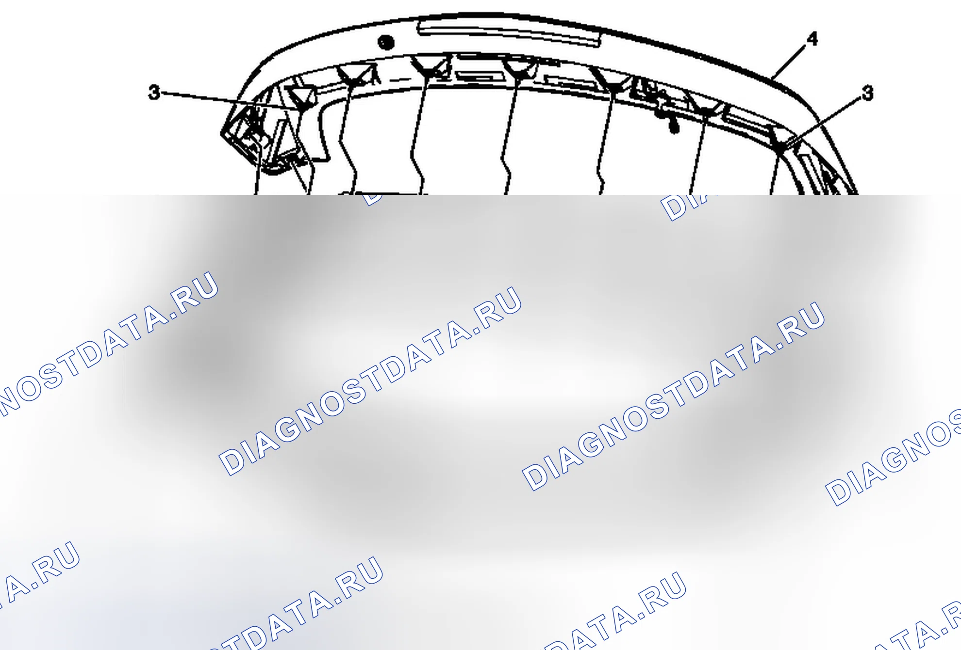 Рис. 16: Замена заднего спойлера. Cadillac SRX II