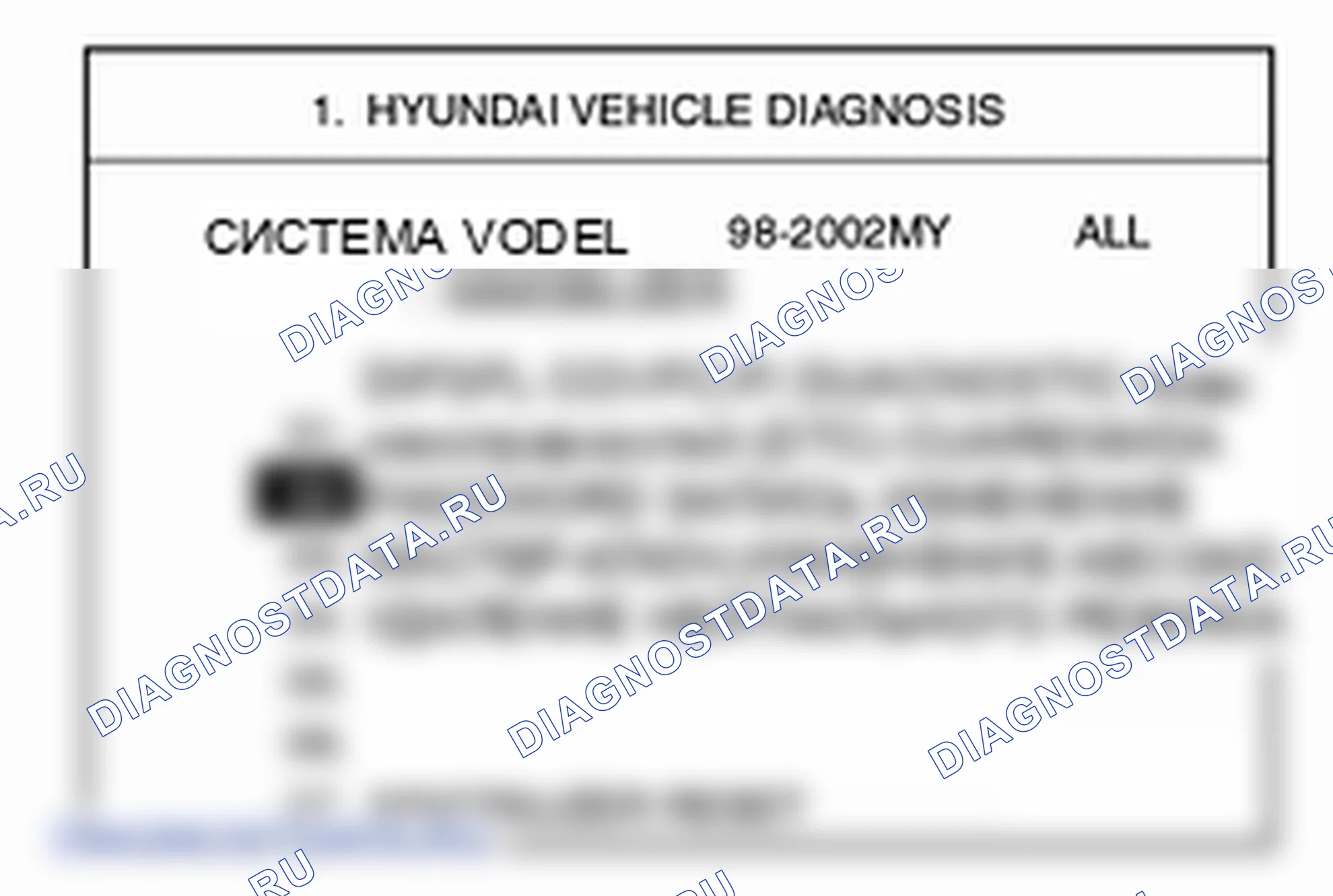 Проверка системы блока управления иммобилайзером. Hyundai H-1 A1