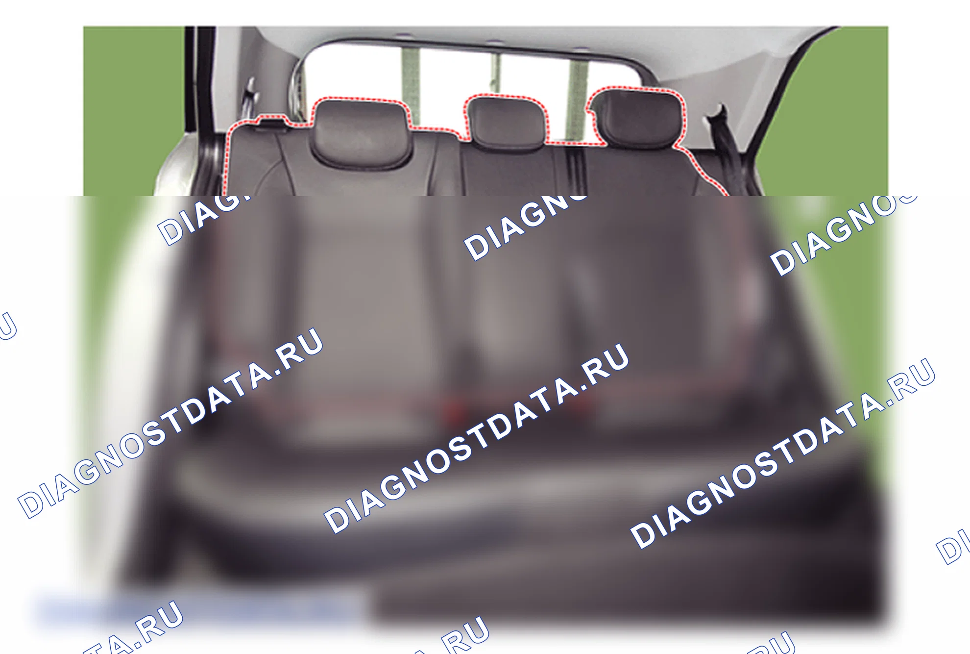 Расположение деталей задней крышки заднего сиденья. Hyundai i20 GB