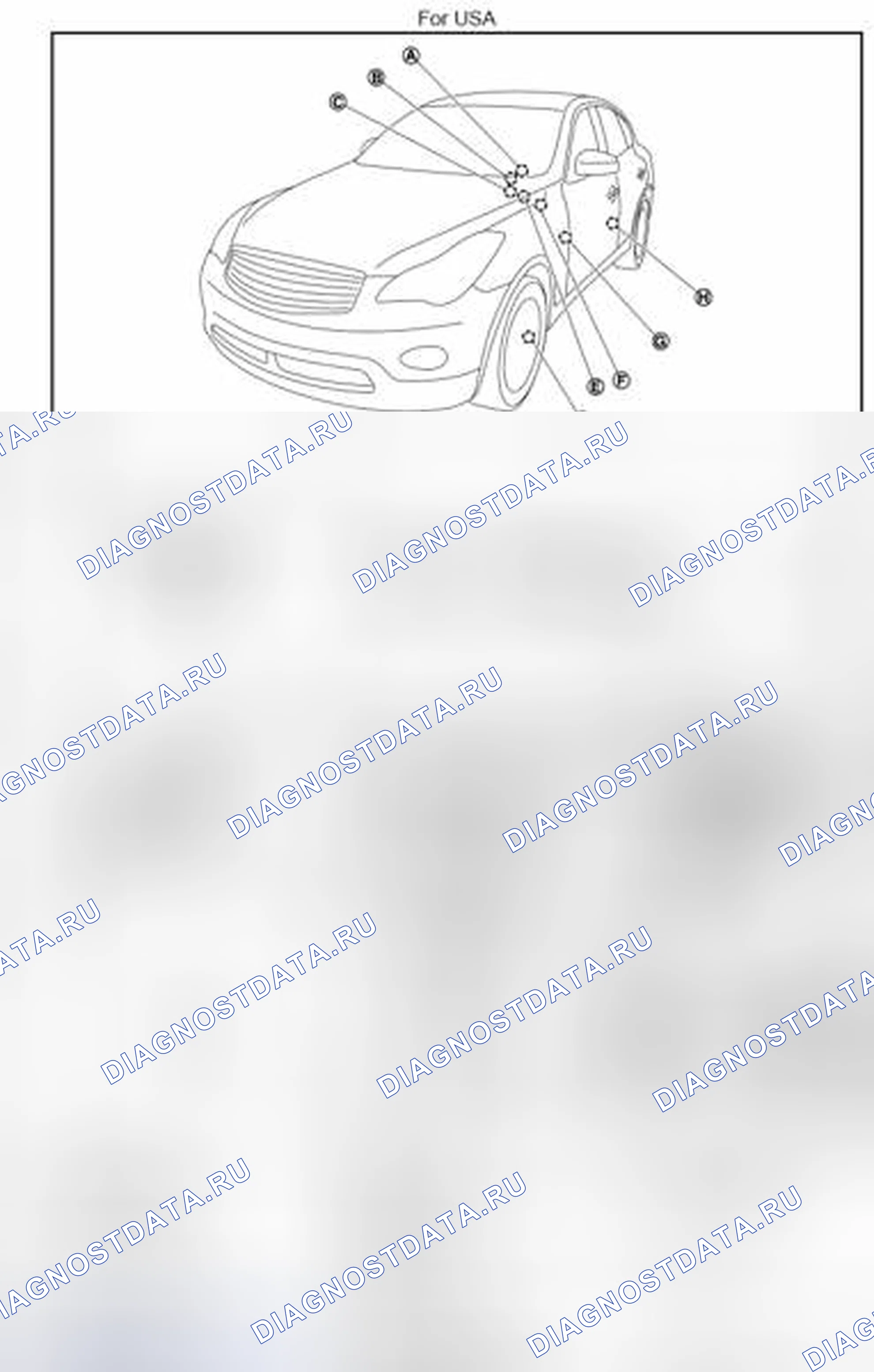 Рис. 7: Расположение компонентов. Infiniti EX37 I